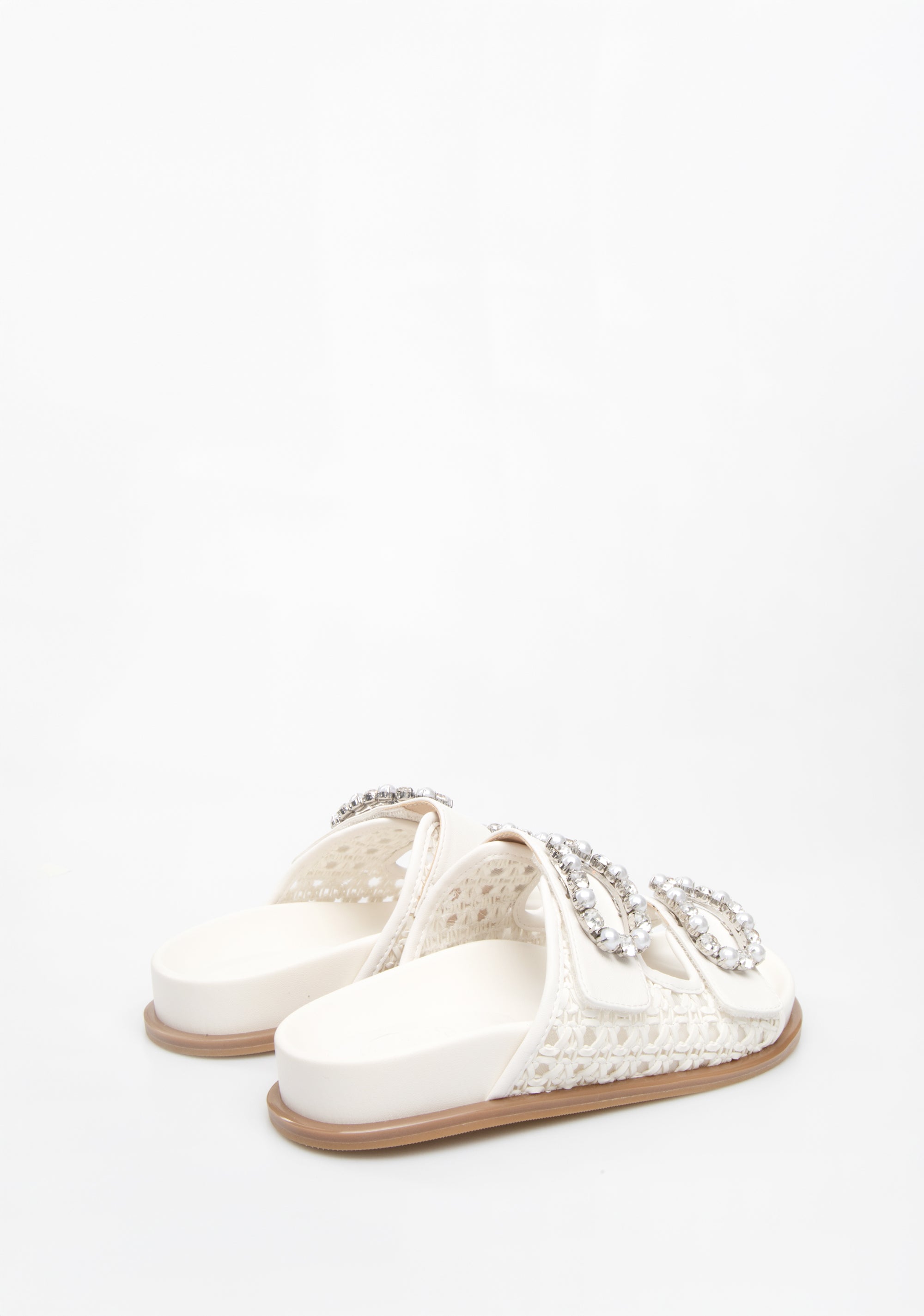 Flat Slide with Woven Straps and Jewel Buckles Fracomina F825SS3002P43501-108_3
