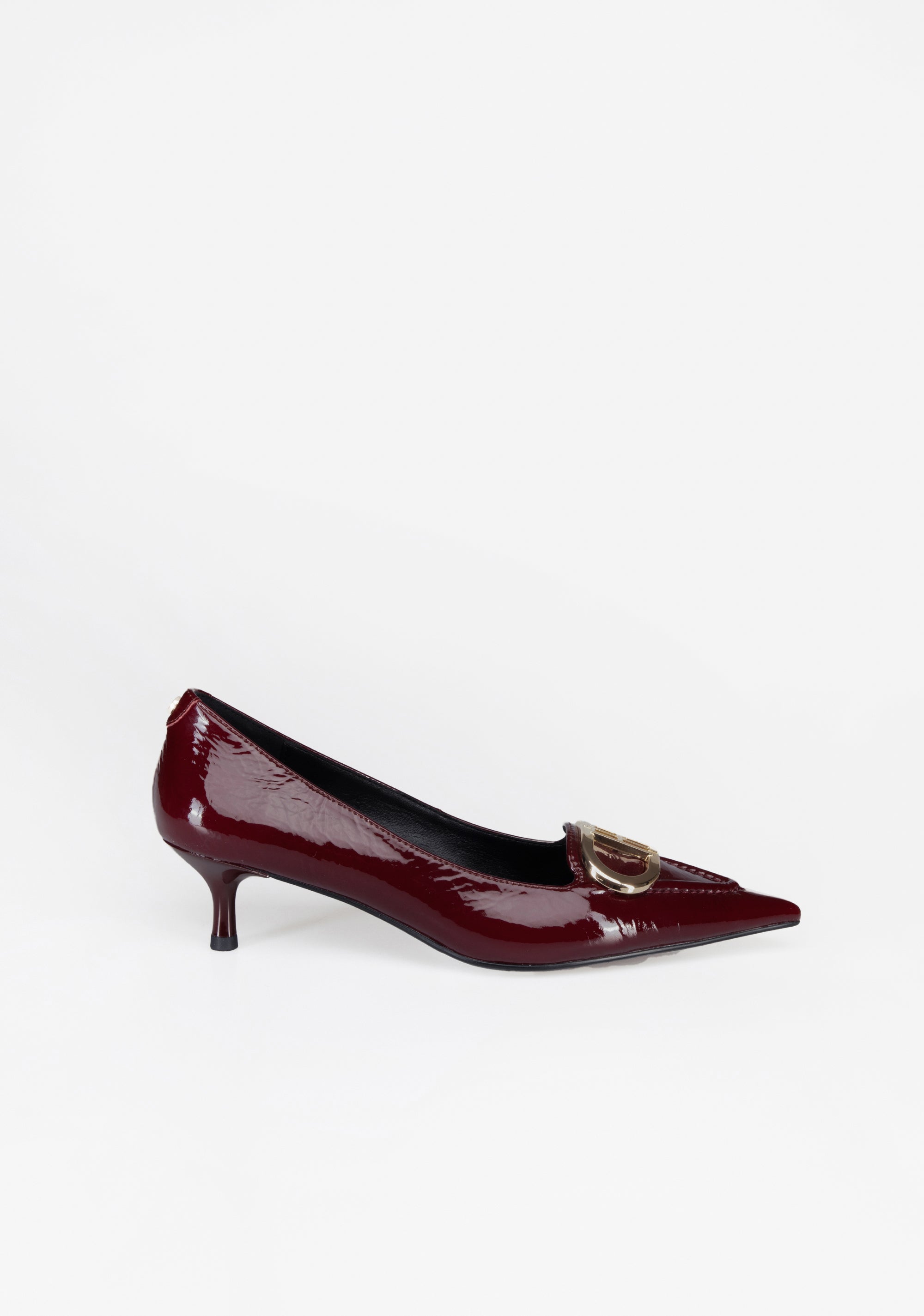 Patent Leather Kitten Heel Pumps with Iconic Buckle Fracomina F825WS2001L42001-H75_3_9b34b407-8559-4dbf-b116-1ac1e17821d7