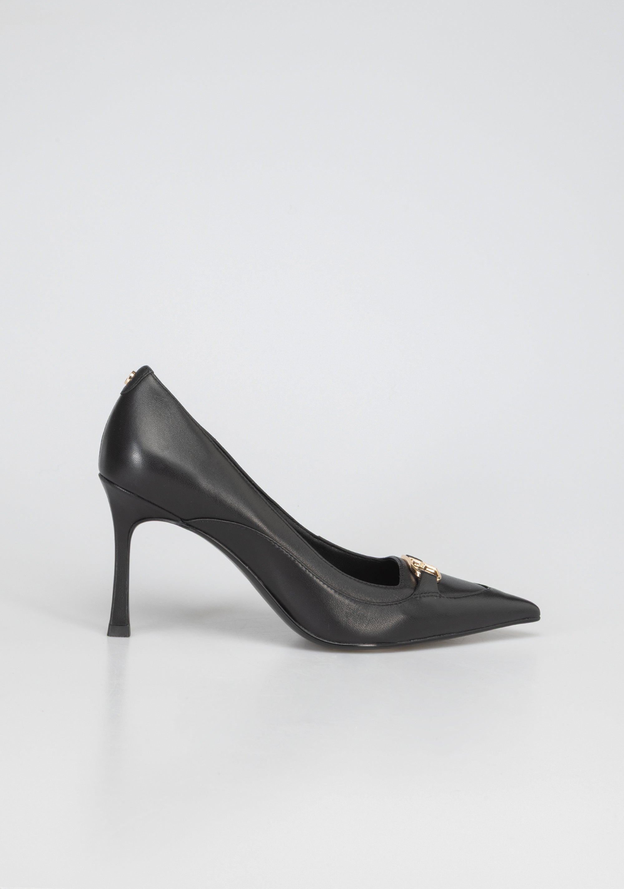 Leather High-Heel Pumps with Gold Buckle Detail Fracomina F825WS2002L40001-053_3_0327b1e1-7379-43f5-bf9c-e89e5b5218f8