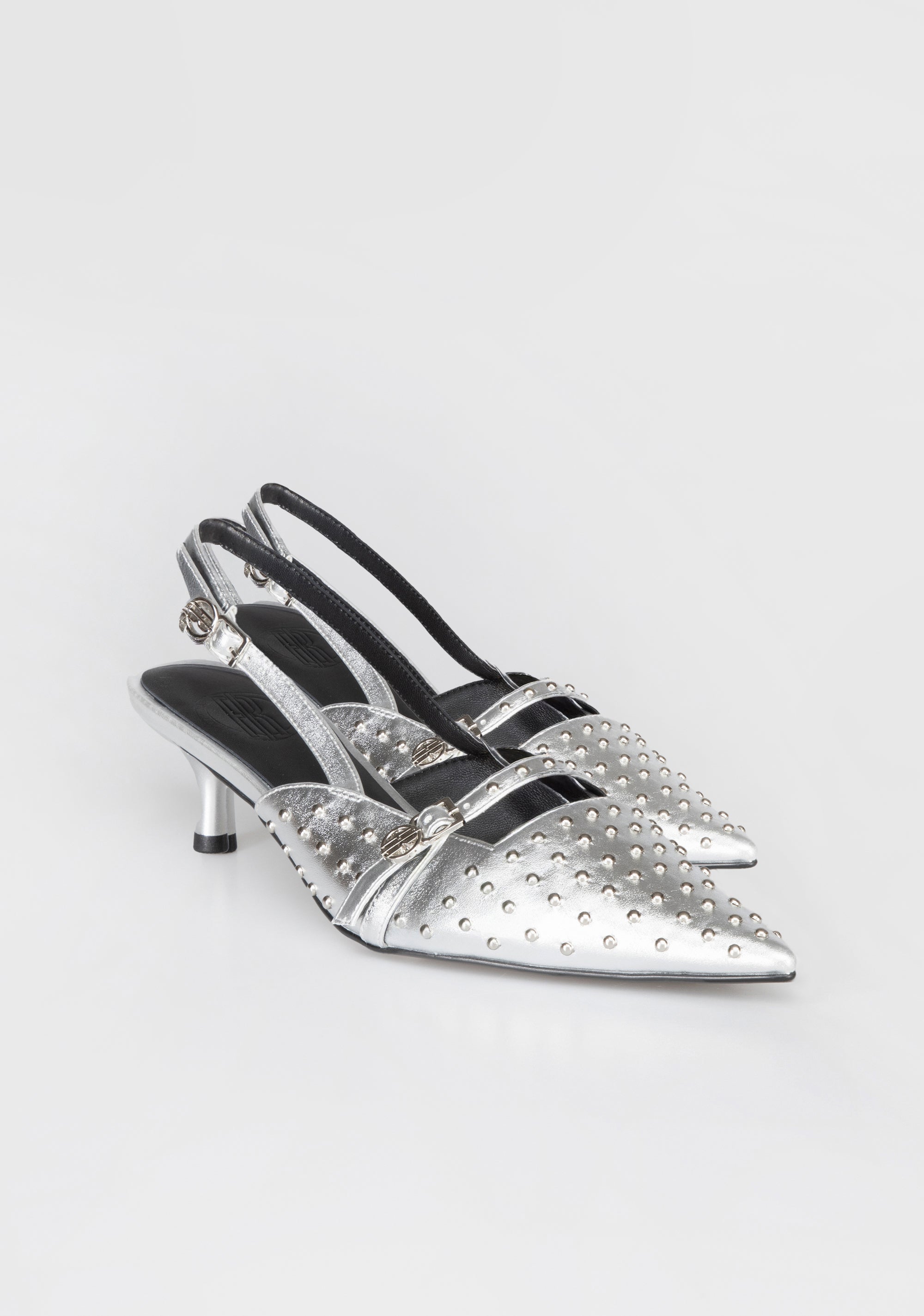 Pointed-Toe Slingbacks with Metallic Studs and Kitten Heel Fracomina F825WS9001P411L9-389_2_9f854e2e-878e-4100-89c1-1ba77e0a4665