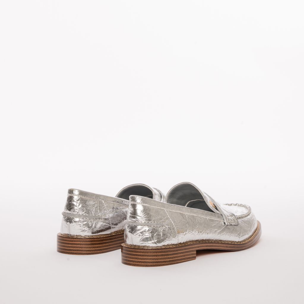 Loafers in Crackle-Effect Laminated Leather Fracomina F826SS1001P411L9-389_5