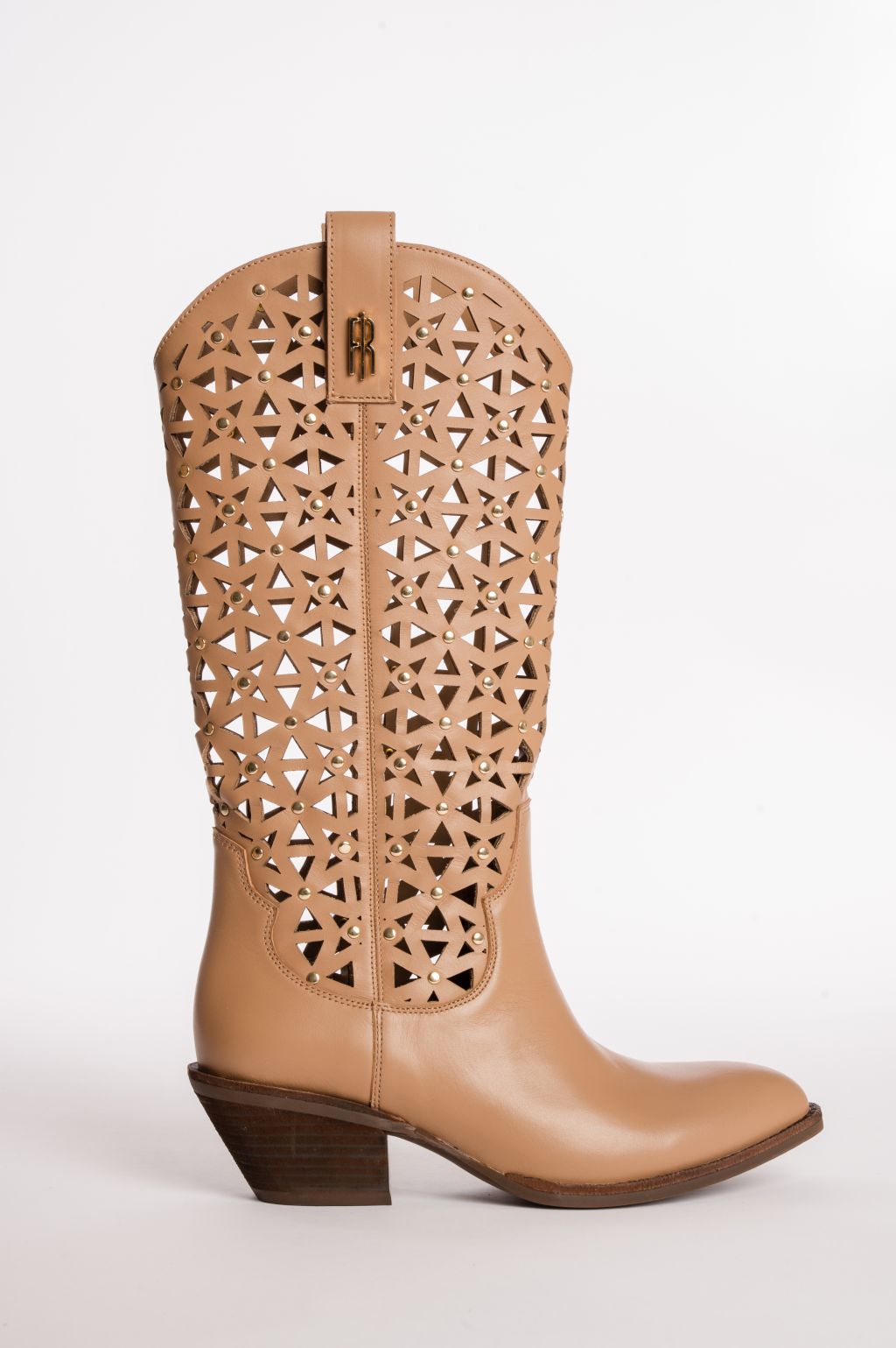 Laser-Cut Western Boots with Studded Details Fracomina F826SS5001L40101-A25_2