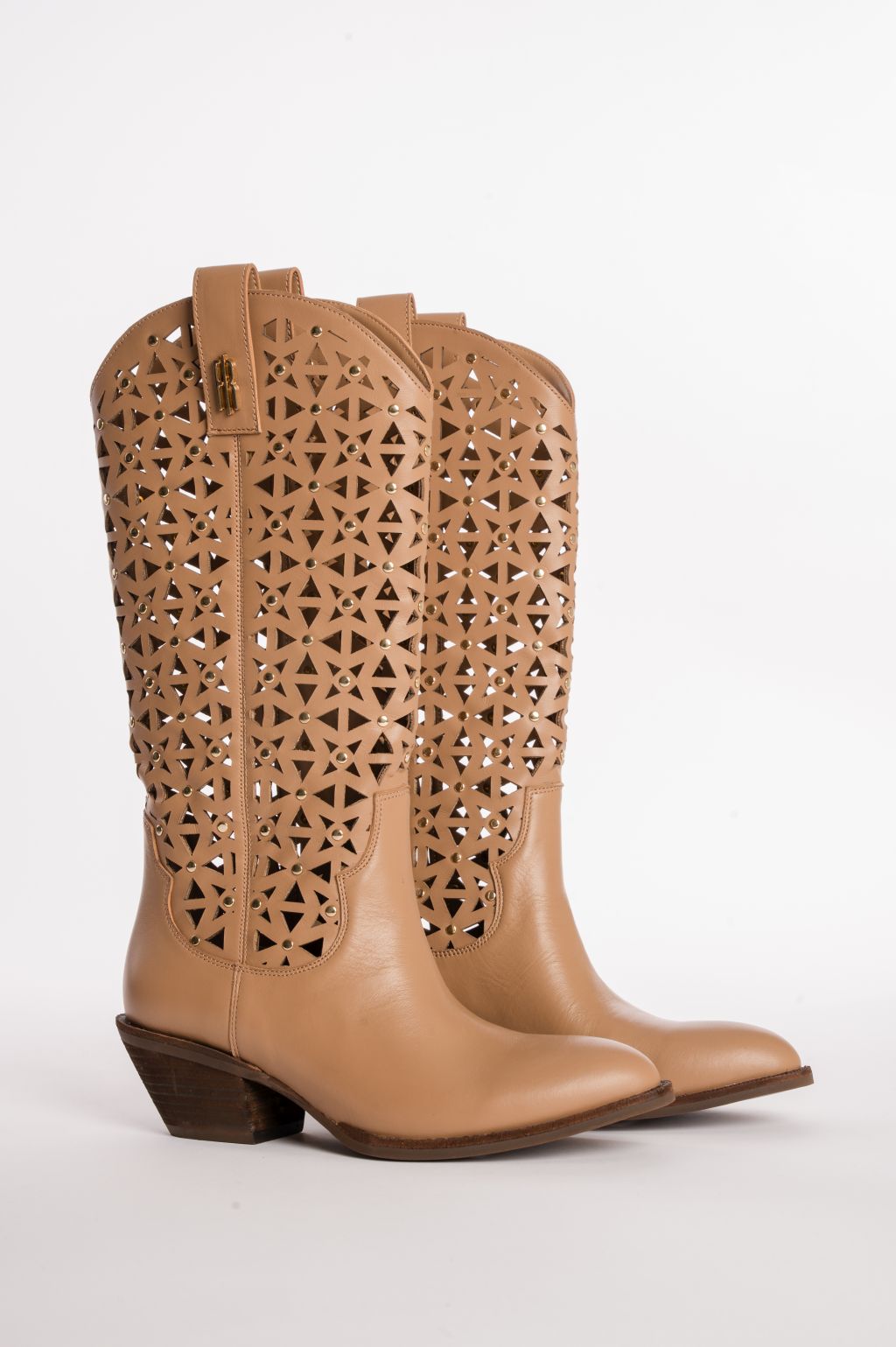 Laser-Cut Western Boots with Studded Details Fracomina F826SS5001L40101-A25_3