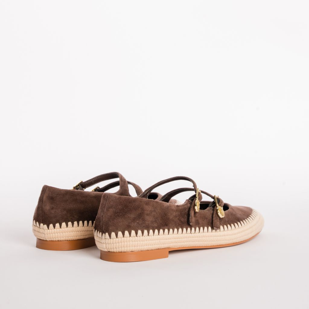 Double-Buckle Mary Jane Flats with Rope Detail Fracomina F826SS7001L42101-326_5