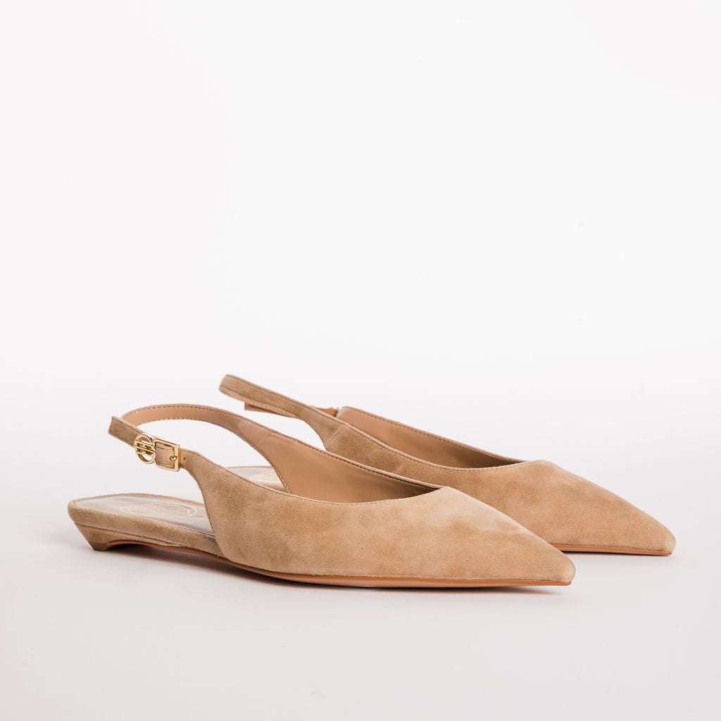 Pointed-Toe Suede-Finish Slingback Pumps with Kitten Heel Fracomina F826SS9001L42101-A25_3