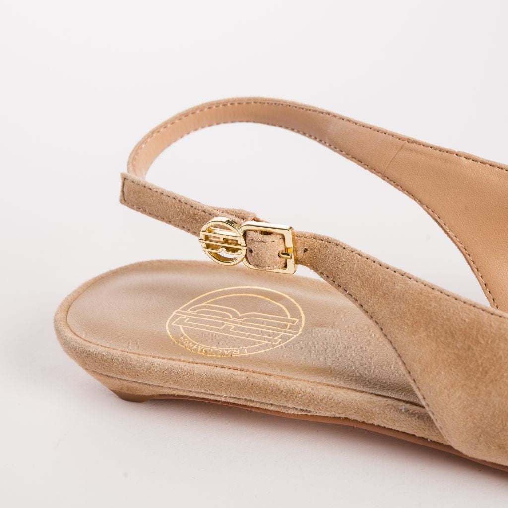 Pointed-Toe Suede-Finish Slingback Pumps with Kitten Heel Fracomina F826SS9001L42101-A25_4