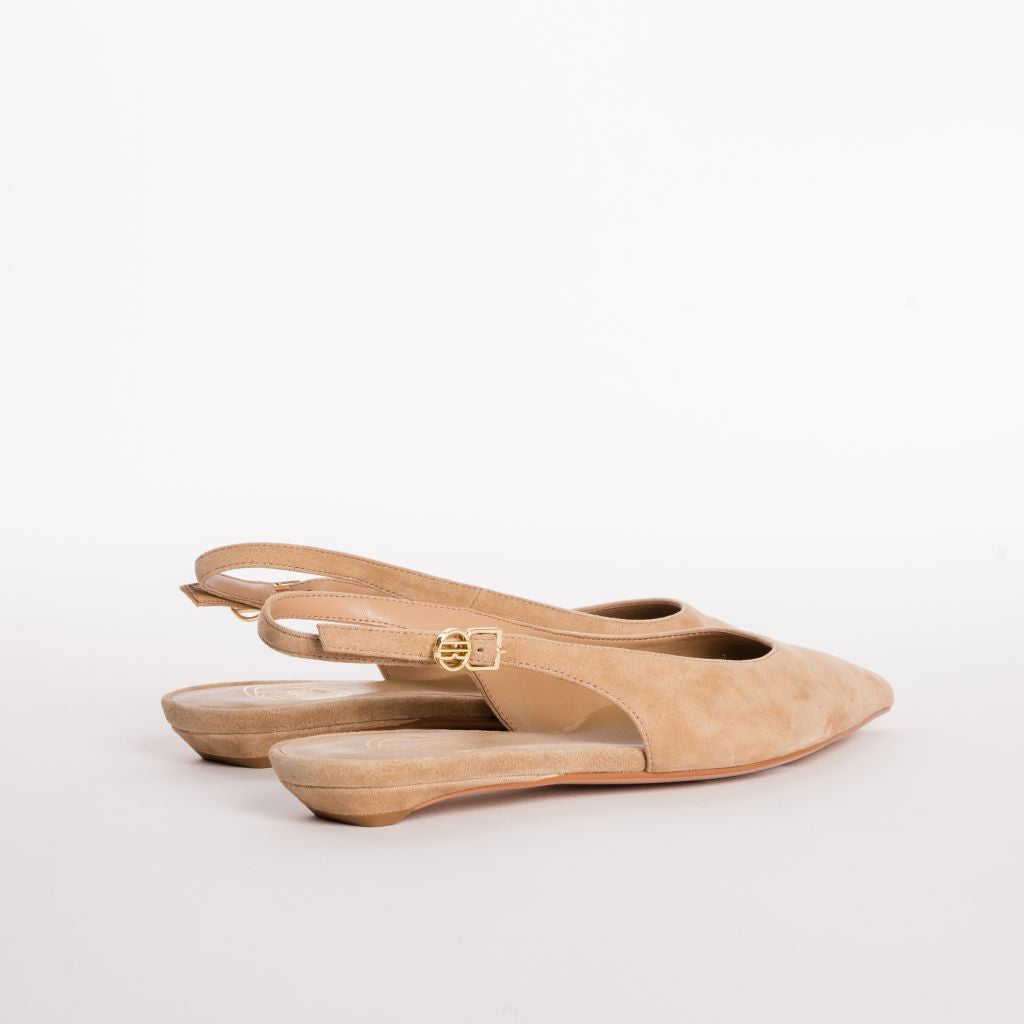 Pointed-Toe Suede-Finish Slingback Pumps with Kitten Heel Fracomina F826SS9001L42101-A25_5