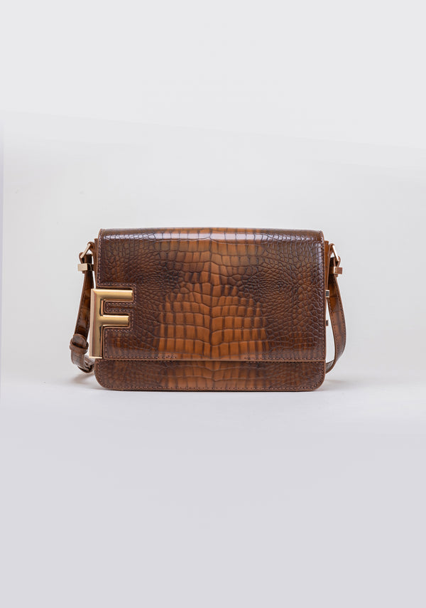 Bella bag made in fake croco texture Fracomina FA23WB3003P430T5-091-2