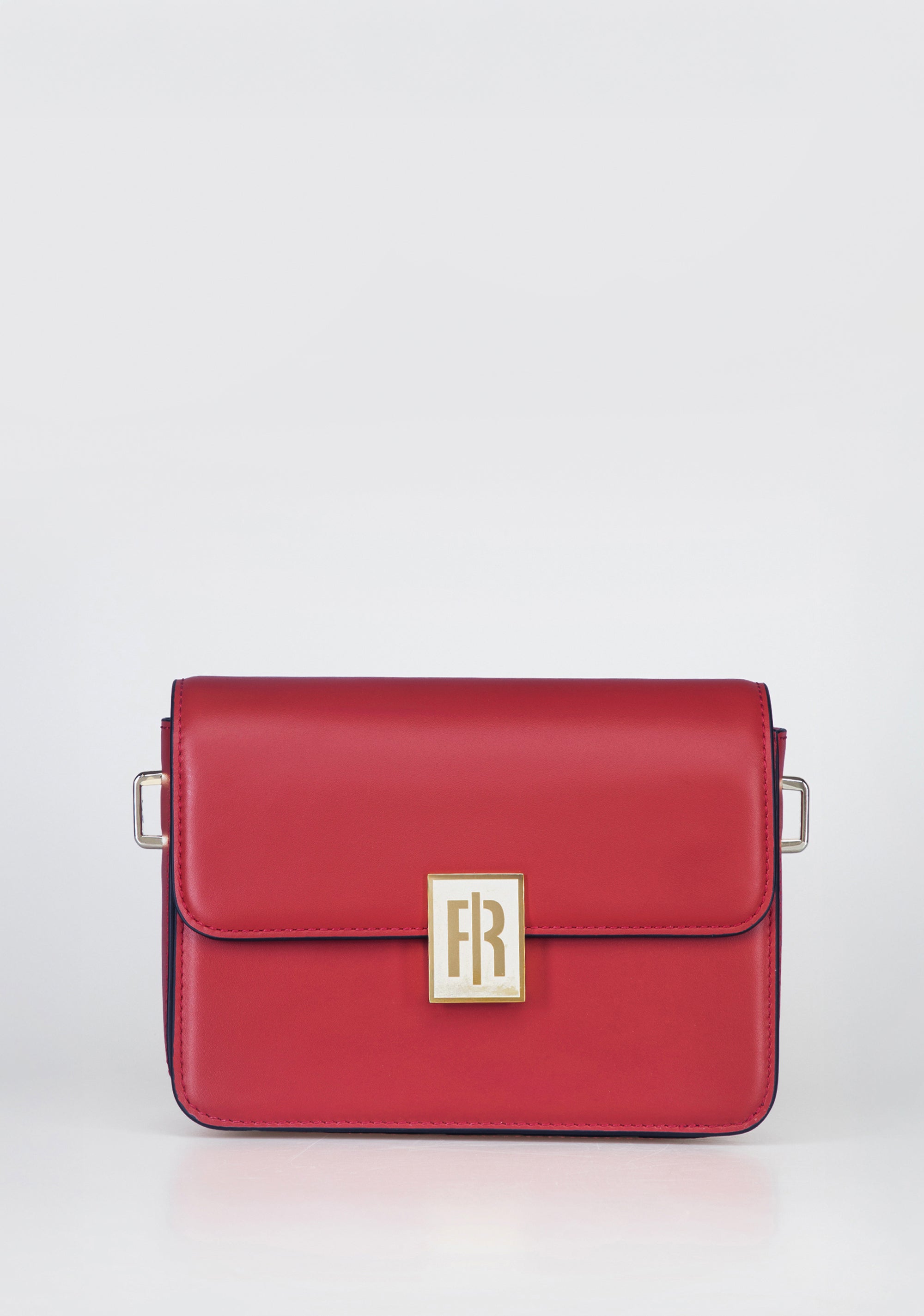 Structured Shoulder Bag with Flap Closure and Gold Logo Fracomina FB25WB3002L41601-234_1_7d4e559b-47f0-48cb-8ed3-7a1614a9ae50