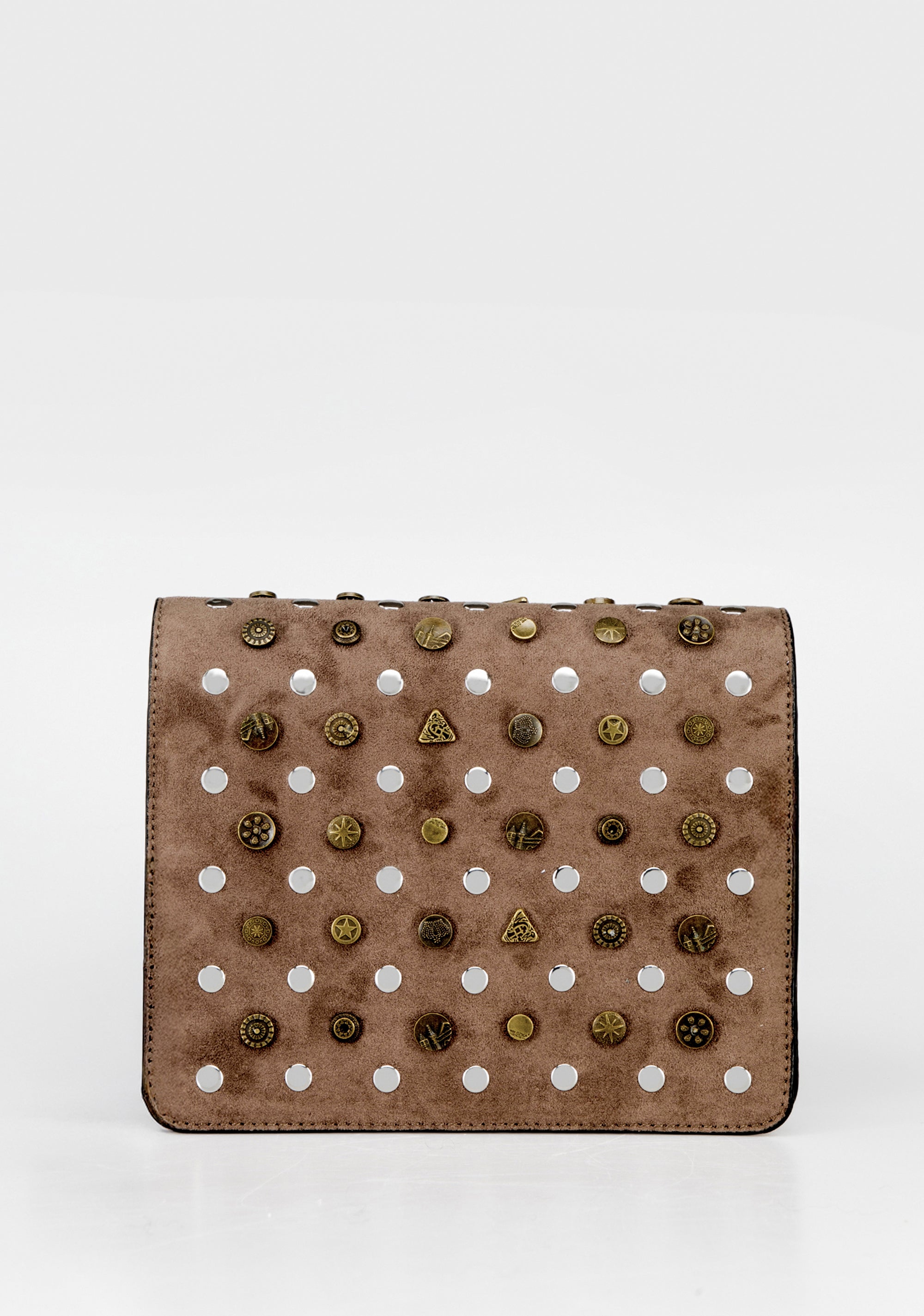 Clutch / Crossbody Bag with Assorted Studs Fracomina FB25WB4001P45401-G16_3_17c7bfb1-546d-424b-ba28-7afc98bc7e16
