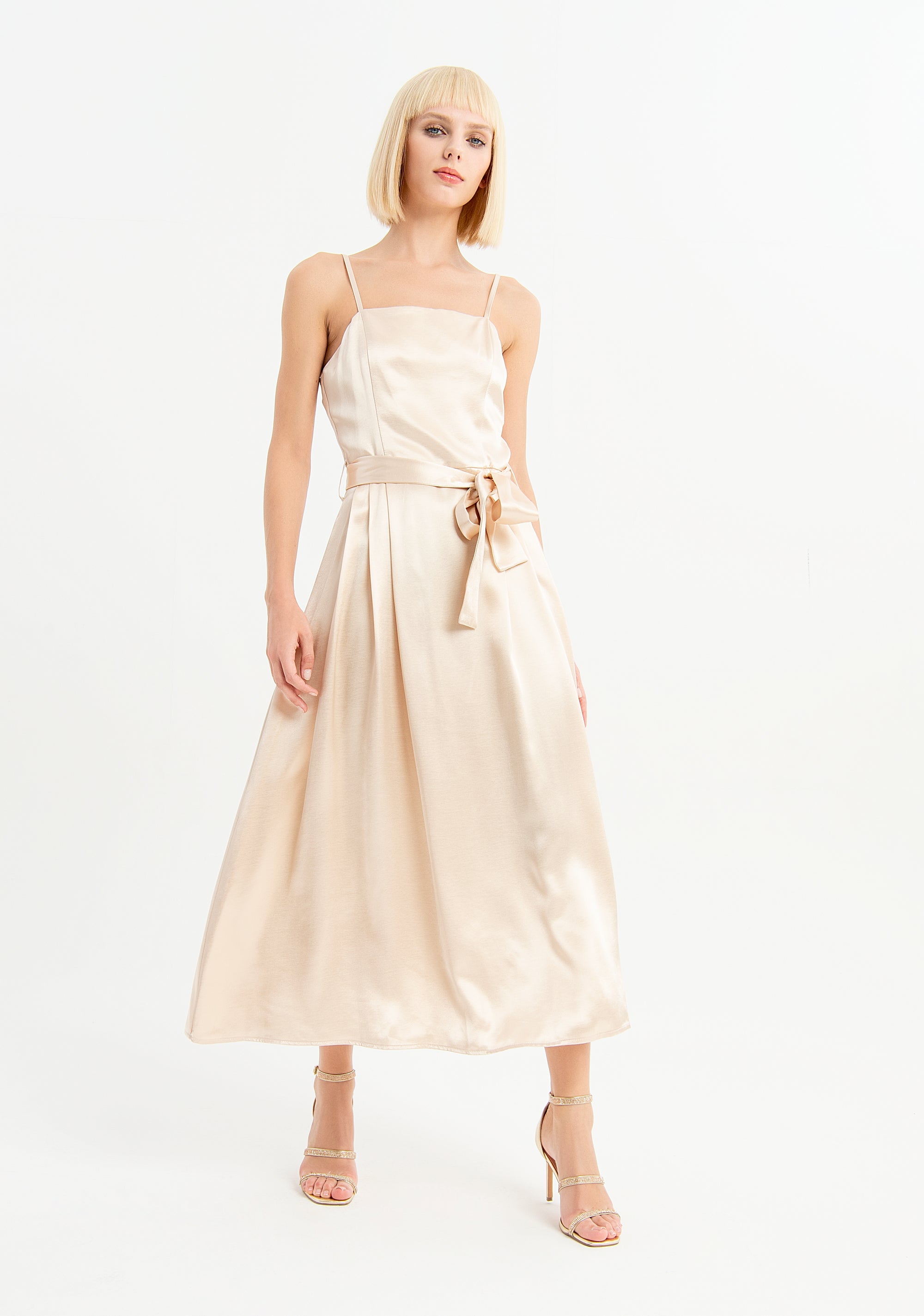 Midi dress with suspenders and belt Fracomina FI23SD2017W45101-251