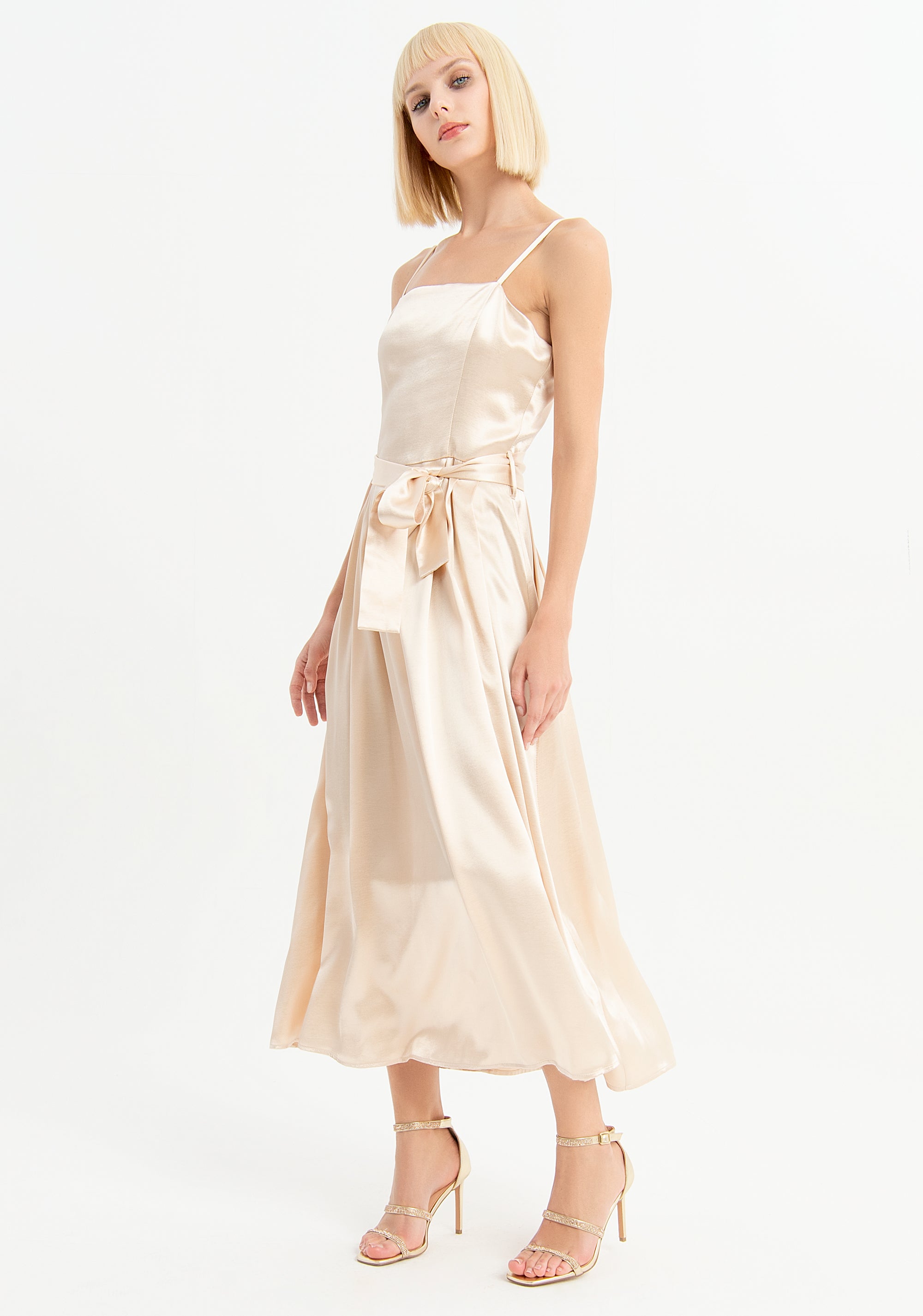Midi dress with suspenders and belt Fracomina FI23SD2017W45101-251_3