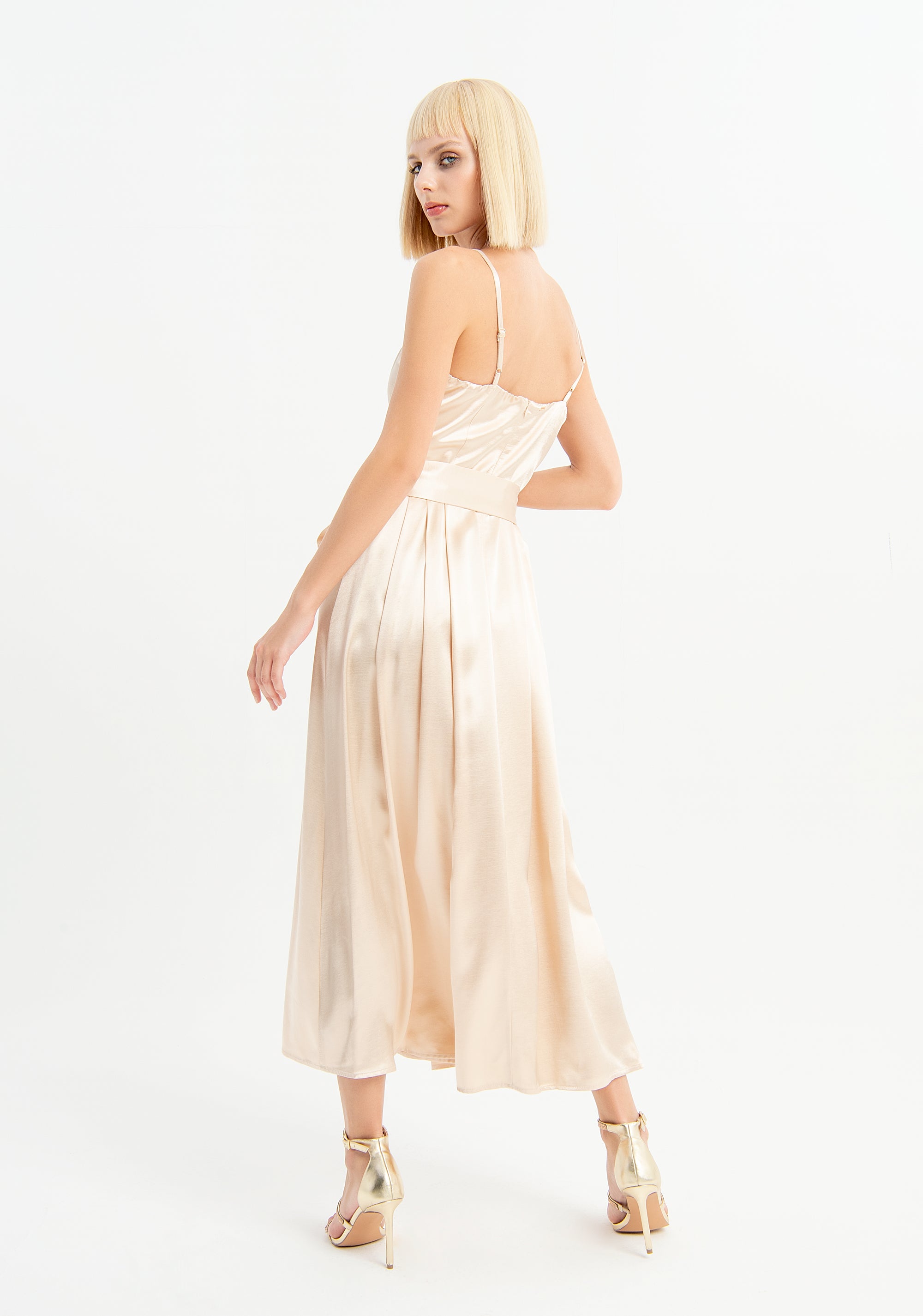 Midi dress with suspenders and belt Fracomina FI23SD2017W45101-251_4