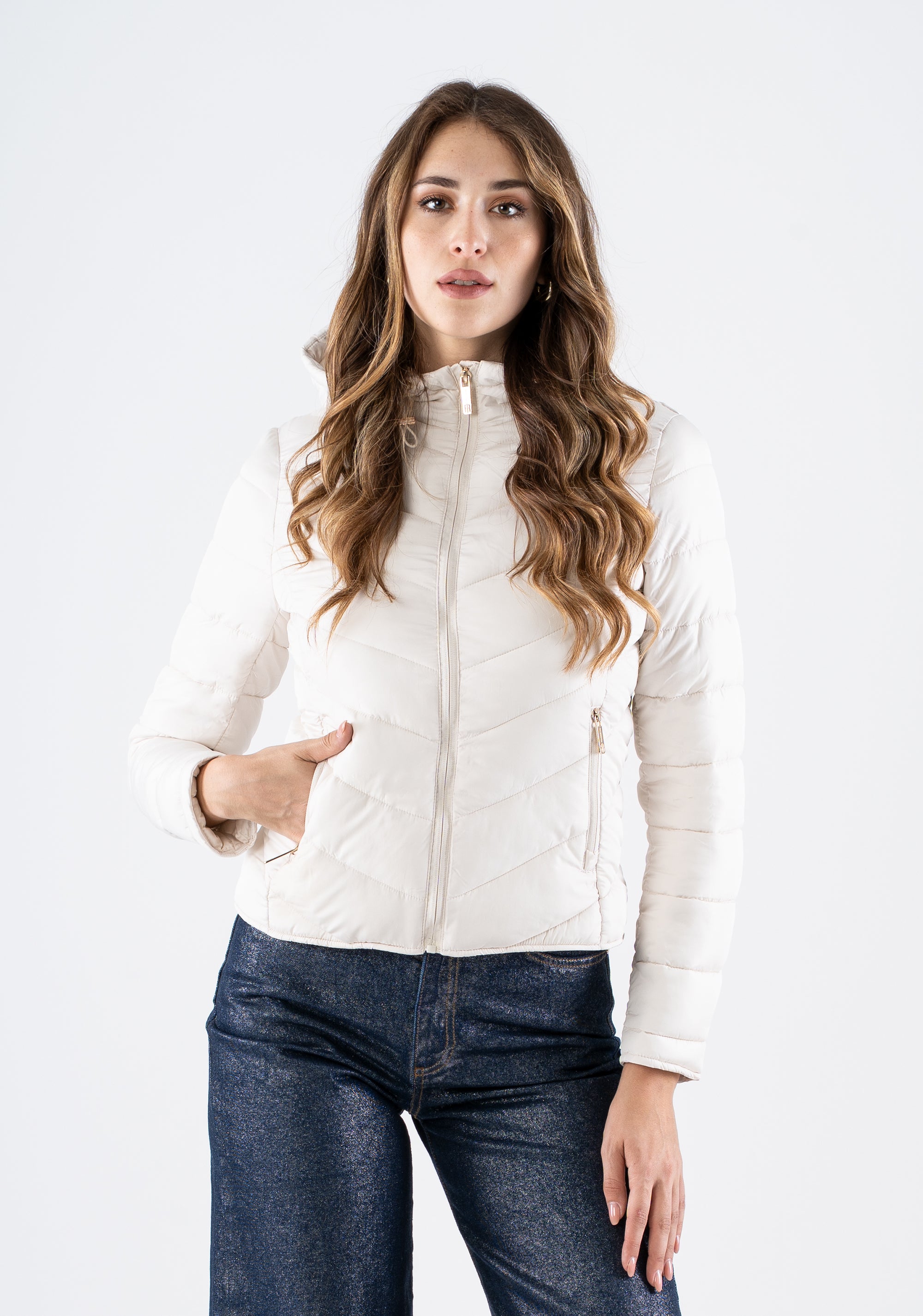 Lightweight Puffer Jacket with Zip Closure and Slim Fit Fracomina FI25SC3002041201-737_1
