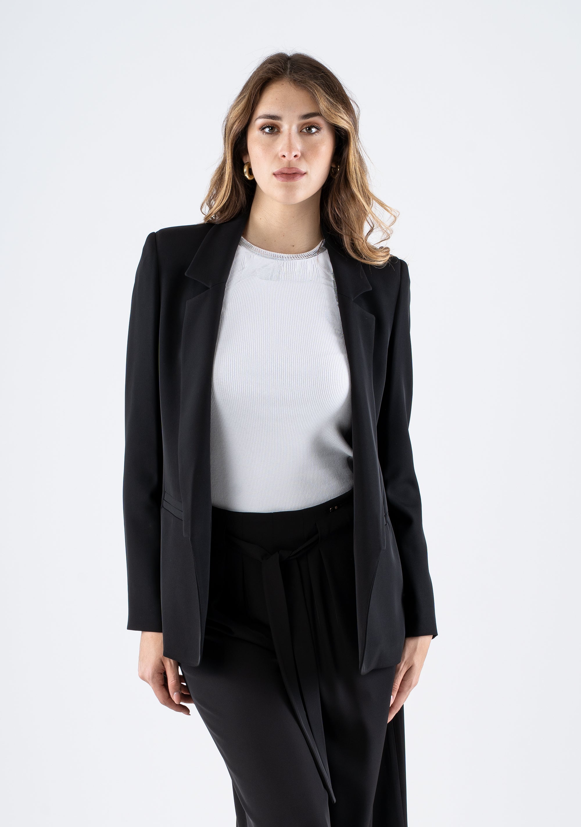 Single-breasted blazer with welt pockets Fracomina FI25SJ2009W47601-053_2