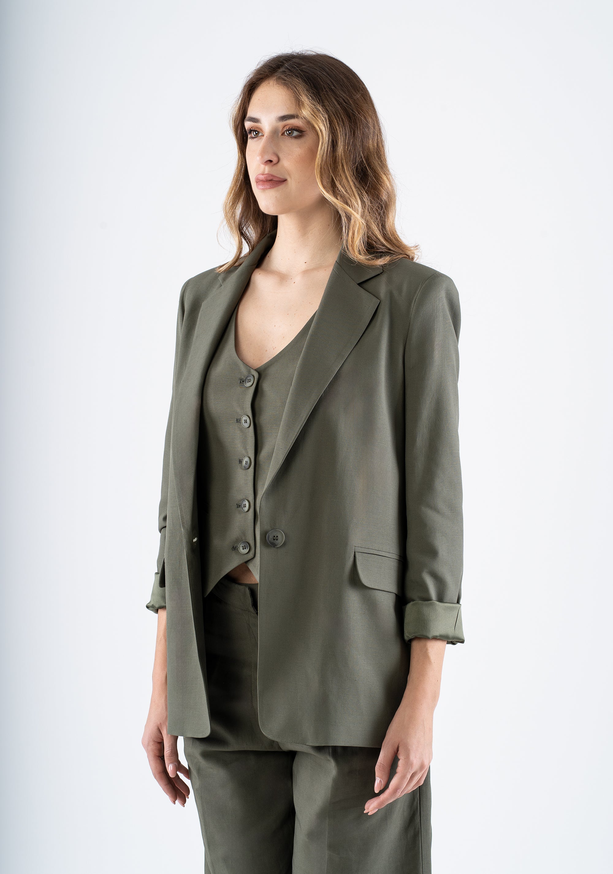 Single-breasted jacket with classic lapel Fracomina FI25SJ3003W62201-206_3