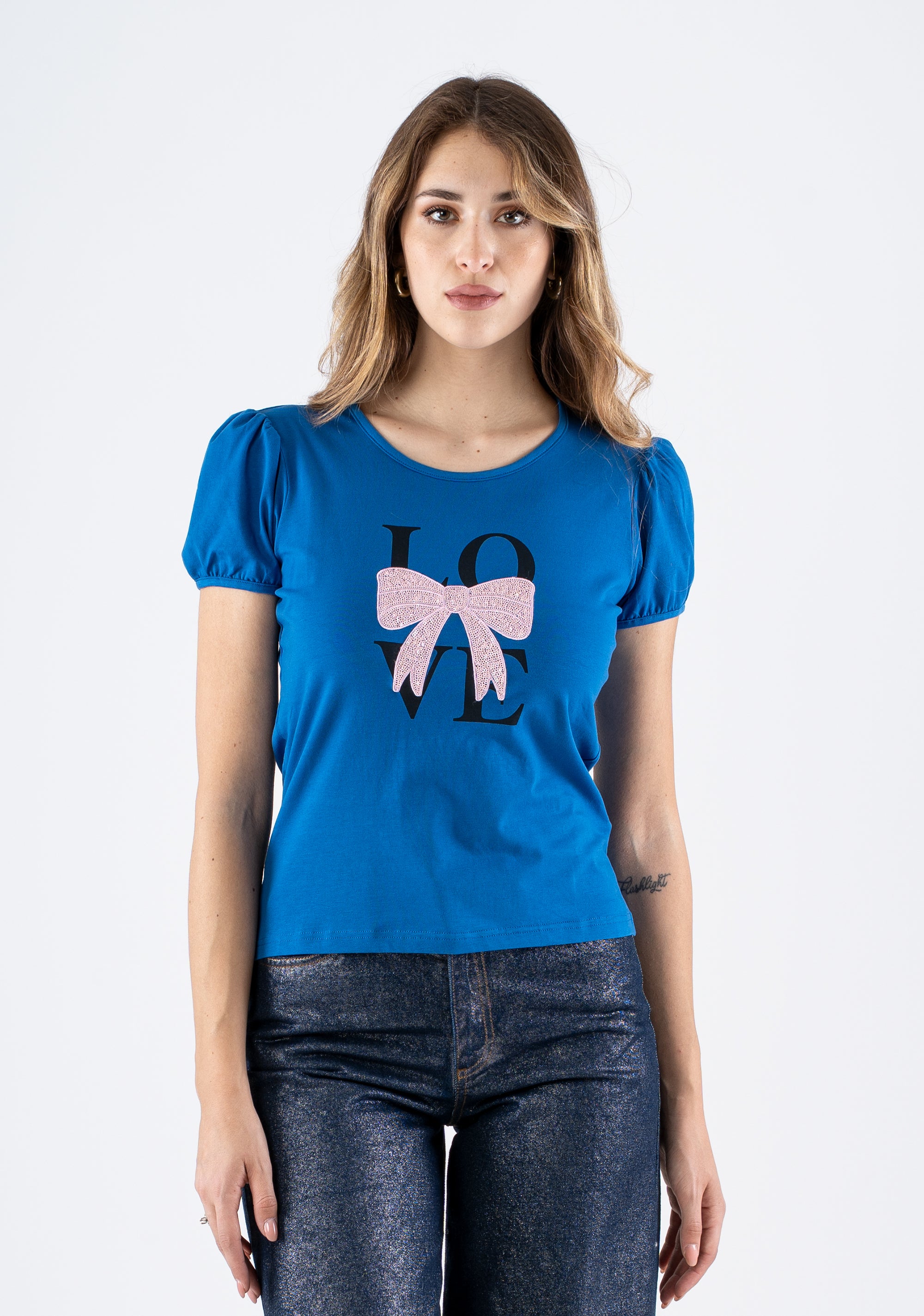 Puff Sleeve T-Shirt Fracomina FI25ST3024J401R8-078_2