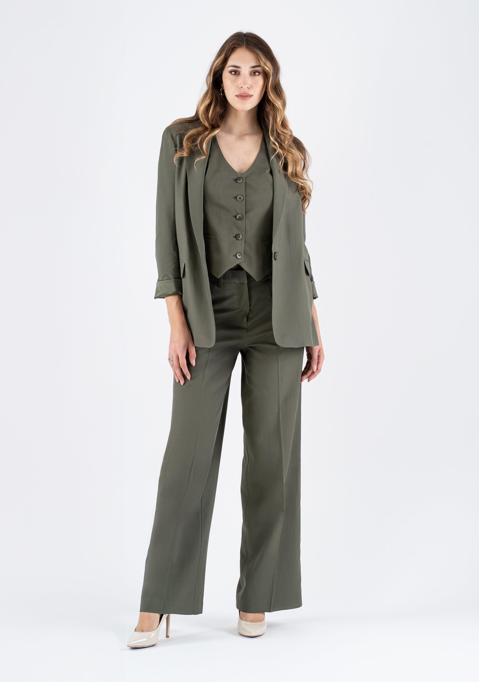 Wide-Leg Trousers with Pressed Crease Fracomina FI25SV3002W62201-206_1
