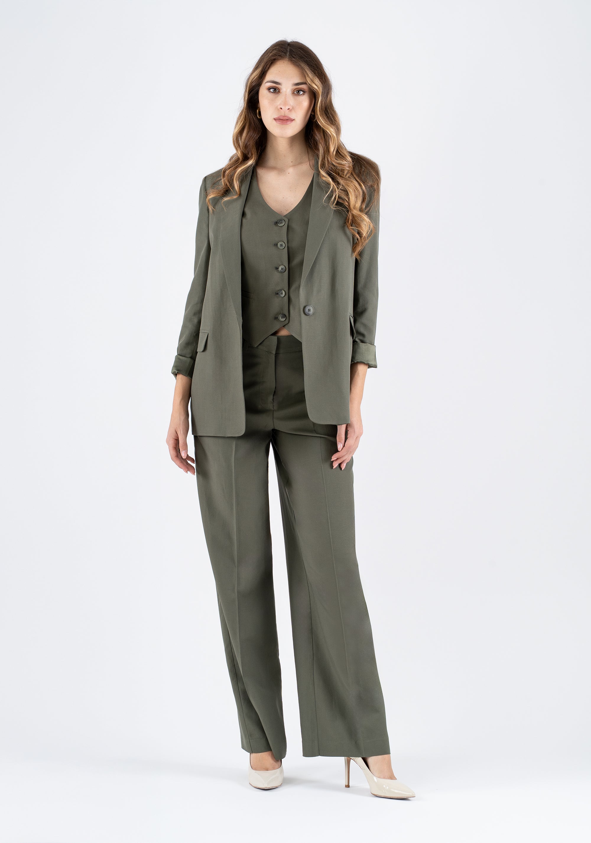 Wide-Leg Trousers with Pressed Crease Fracomina FI25SV3002W62201-206_2