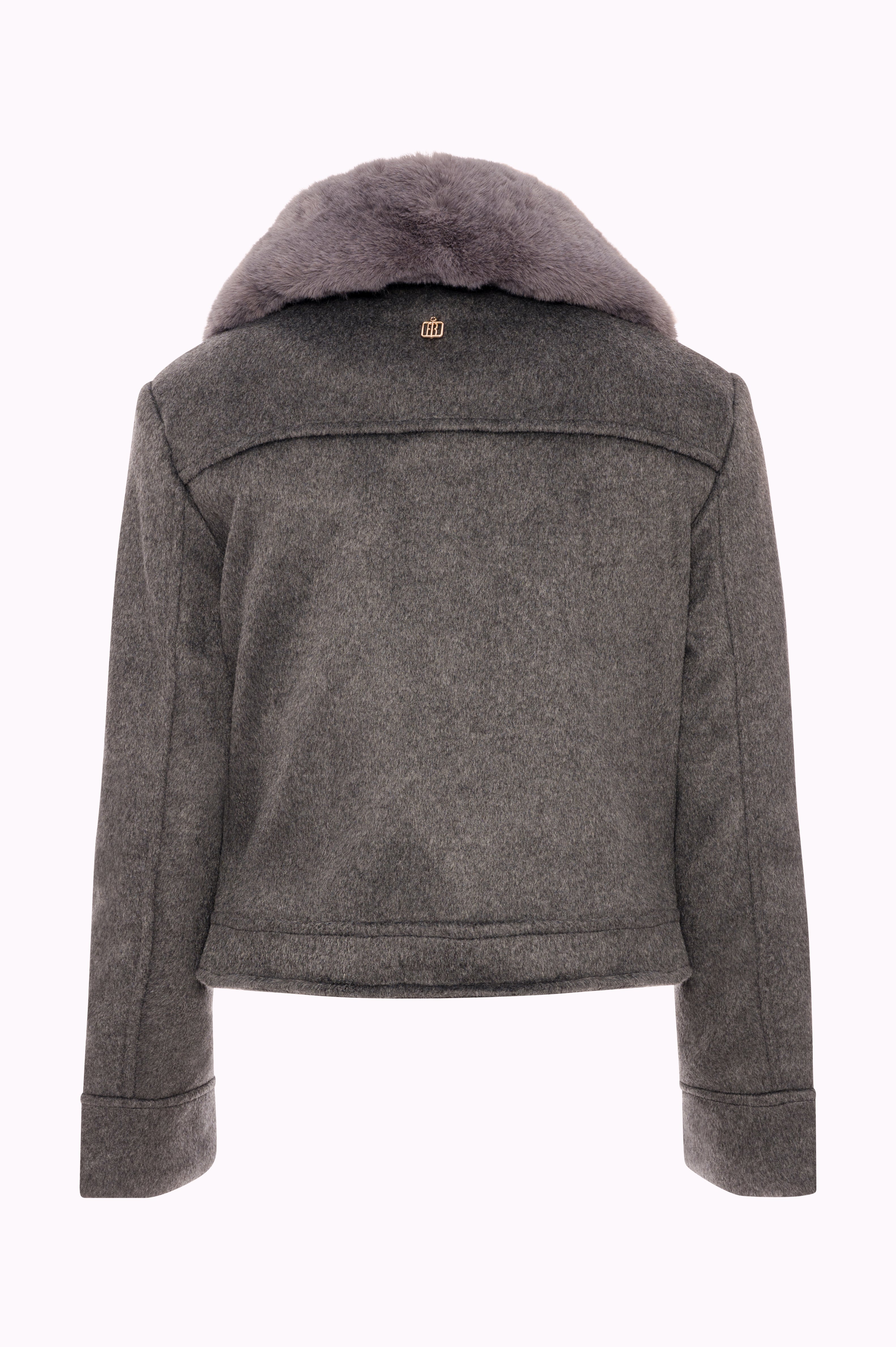 Cropped Bomber with Faux Fur Collar Fracomina FI25WC1002W48601-156BACK