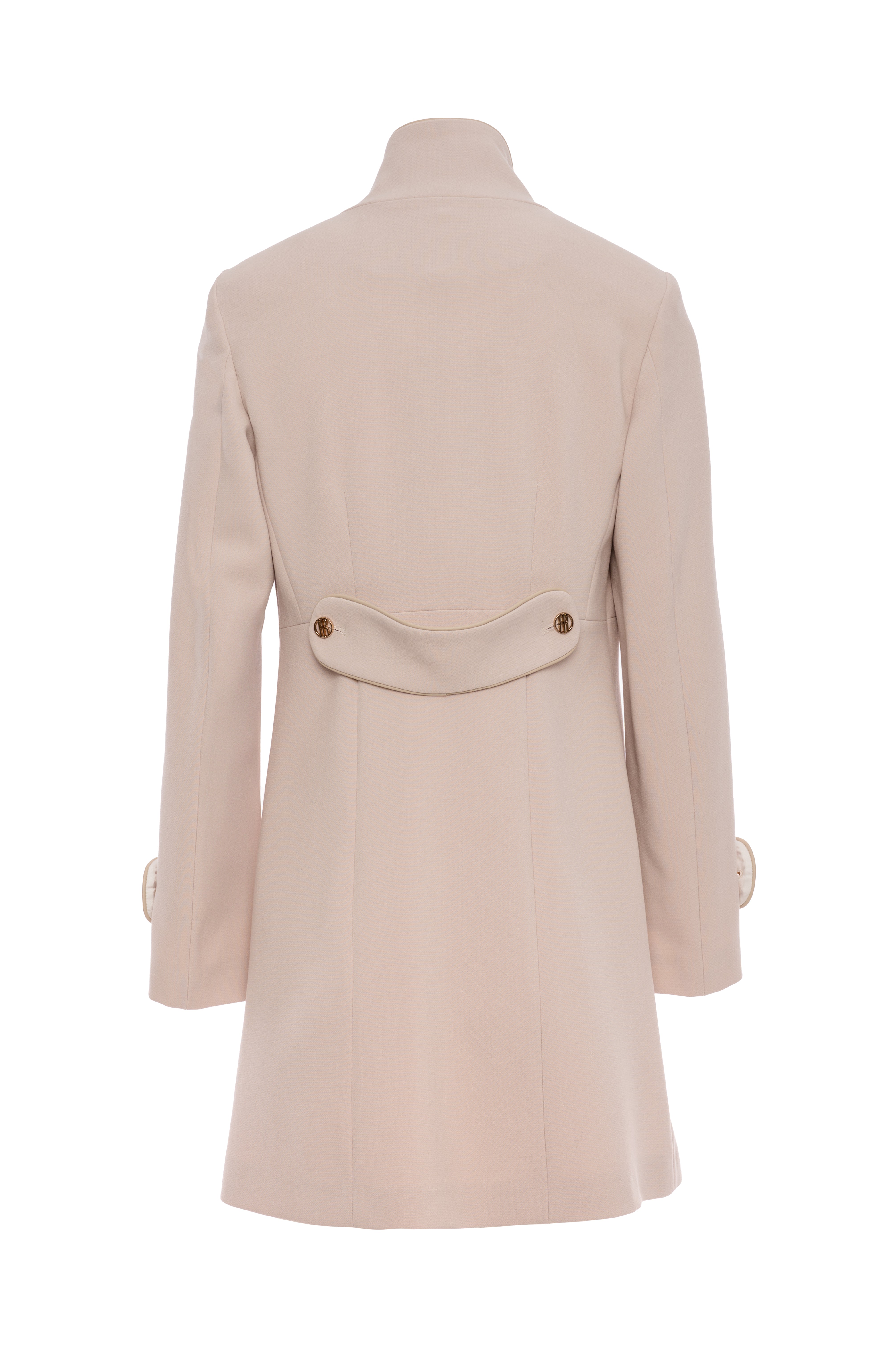 High-Neck Coat with Gold Buttons Fracomina FI25WC1004W74801-B59_BACK