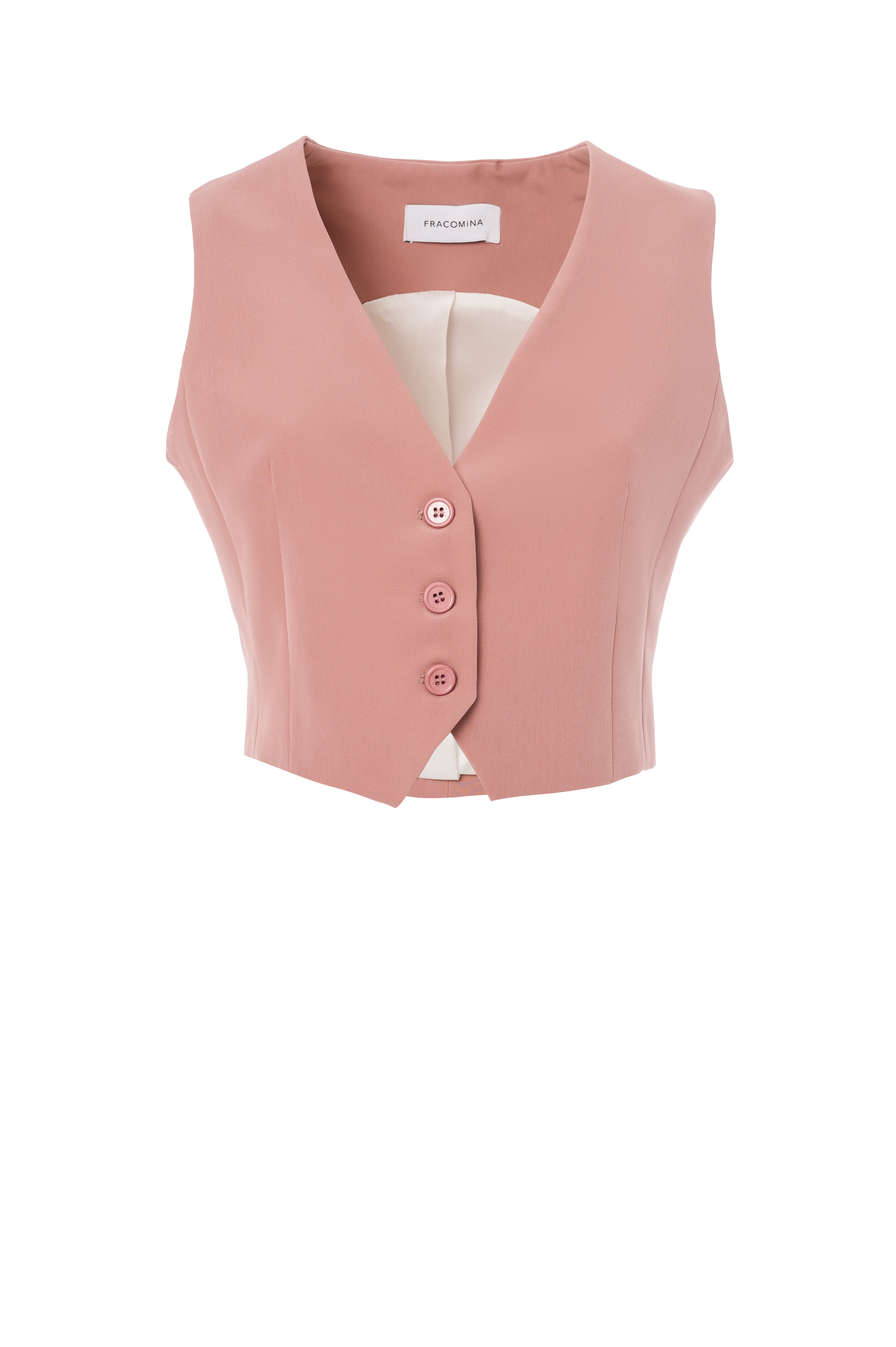 Single-Breasted Cropped Vest Fracomina FI25WJ5001W42901-238_FRONT