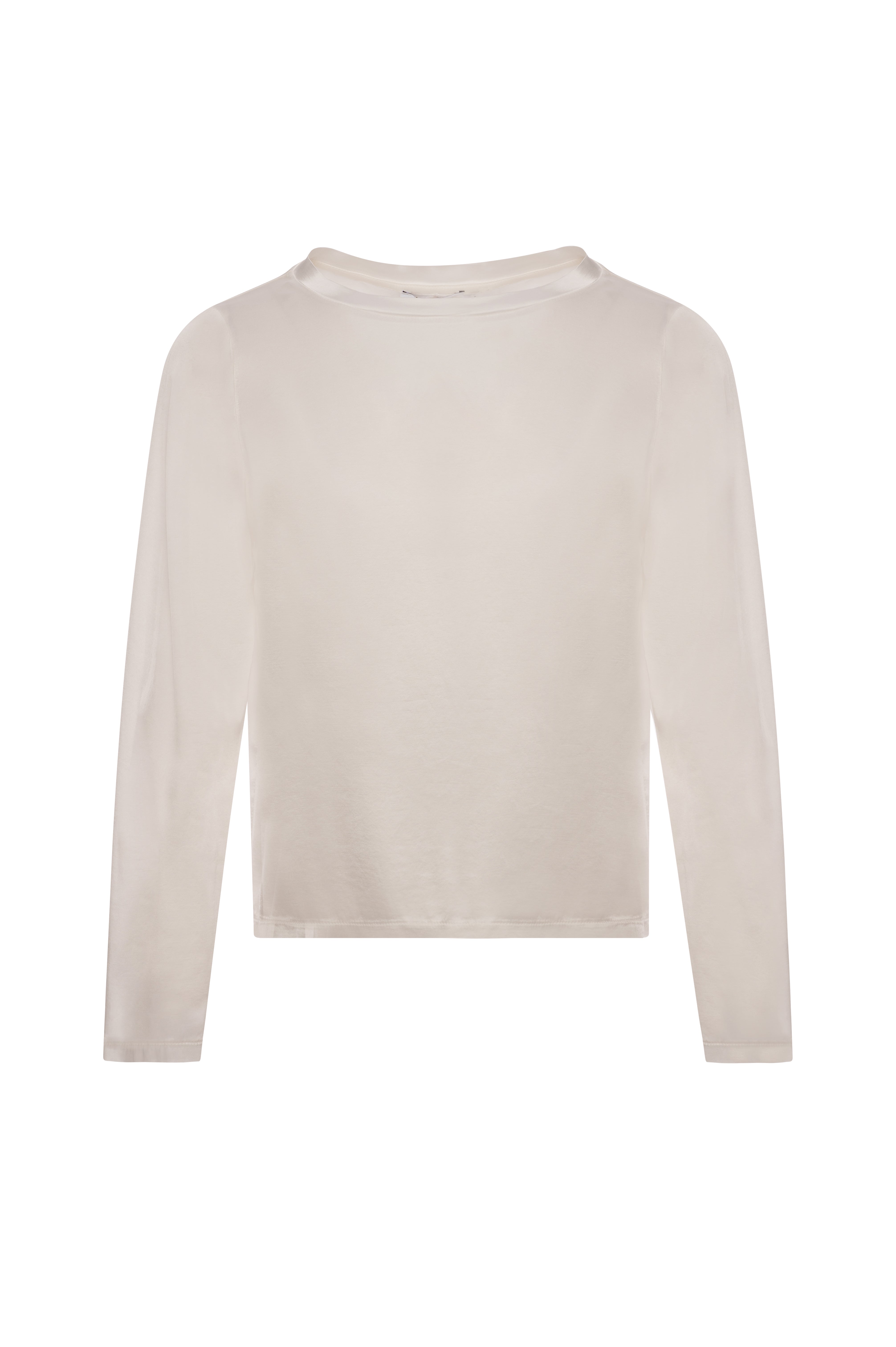 Silk-Effect Long-Sleeve Crew Neck T-Shirt Fracomina FI25WT3002W60501-108_FRONT