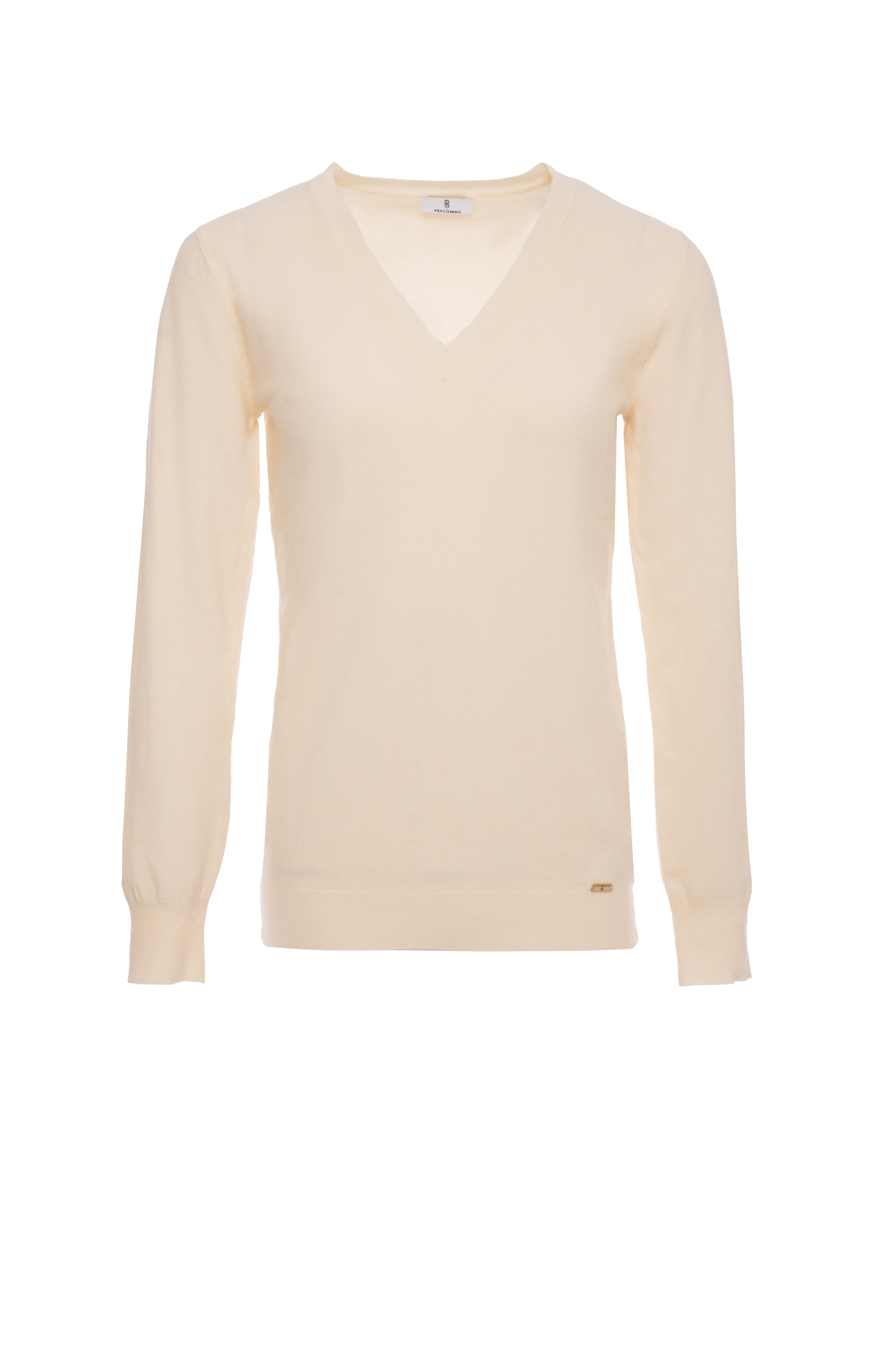 Fine Knit V-Neck Sweater Fracomina FI25WT7002K49201-108_FRONT