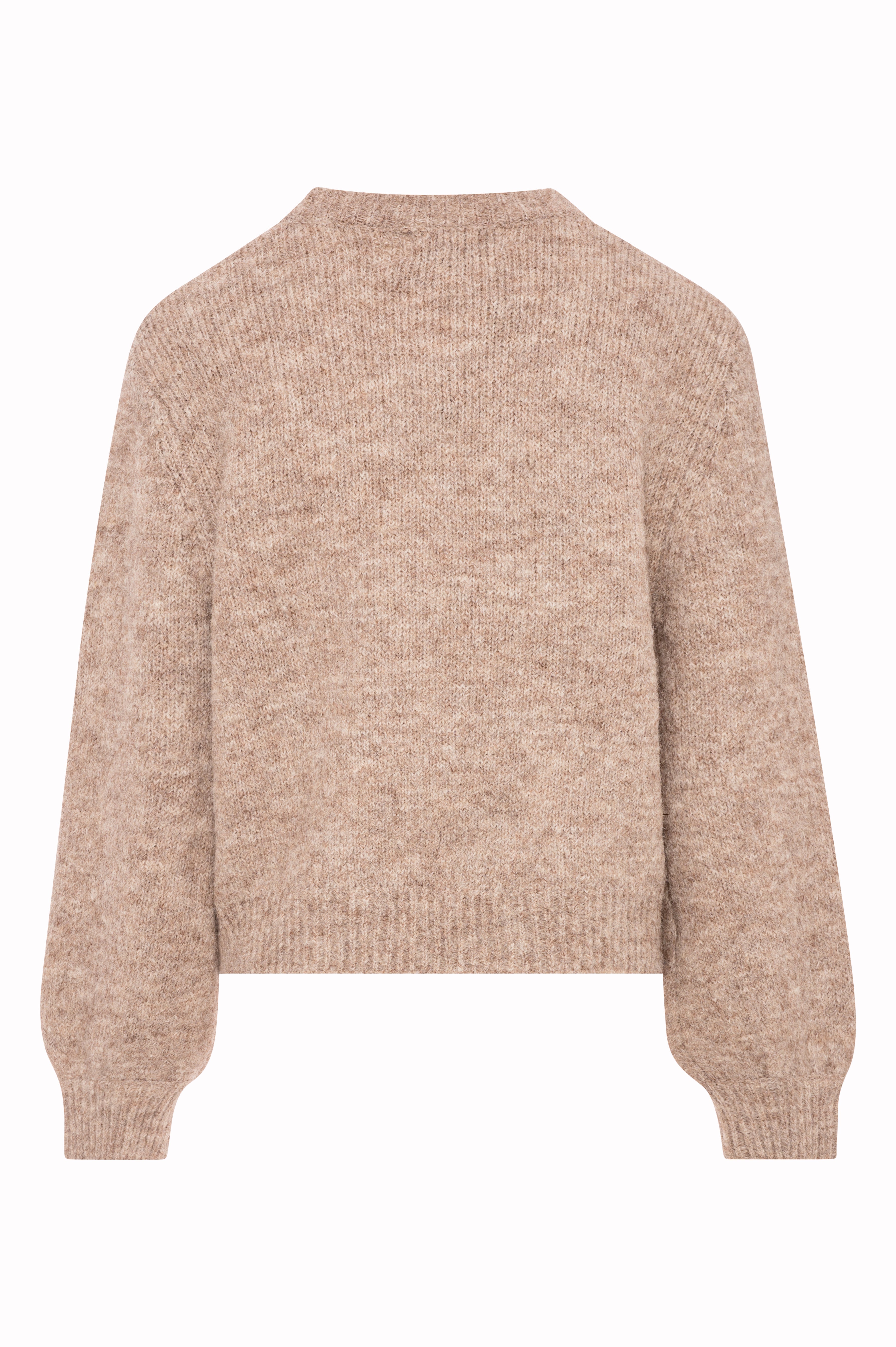 Fuzzy Crew Neck Sweater with Bow Detail and Rhinestones Fracomina FI25WT7003K56201-093BACK