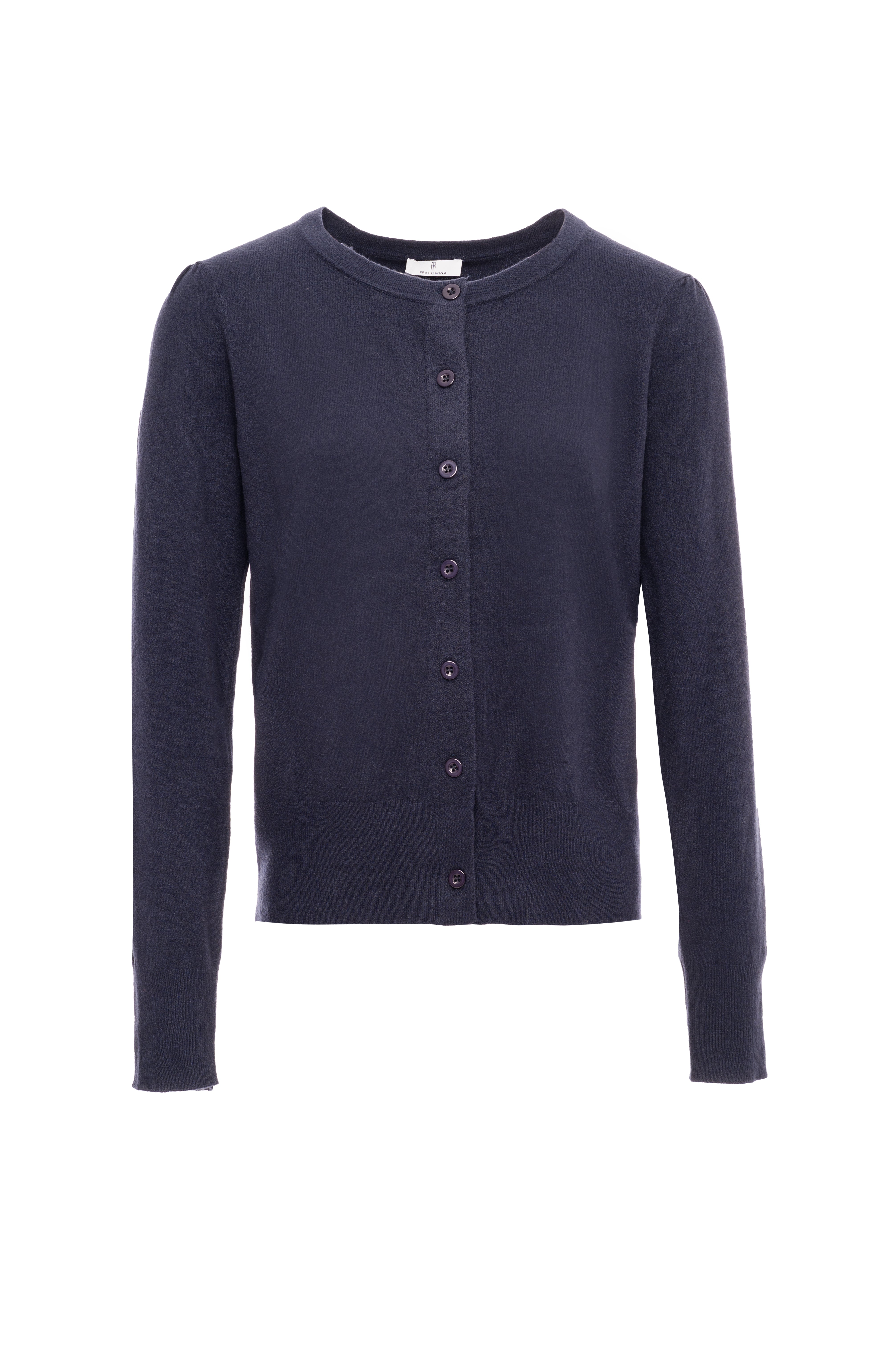 Classic Crew Neck Fine Knit Cardigan Fracomina FI25WT8001K49201-069_FRONT