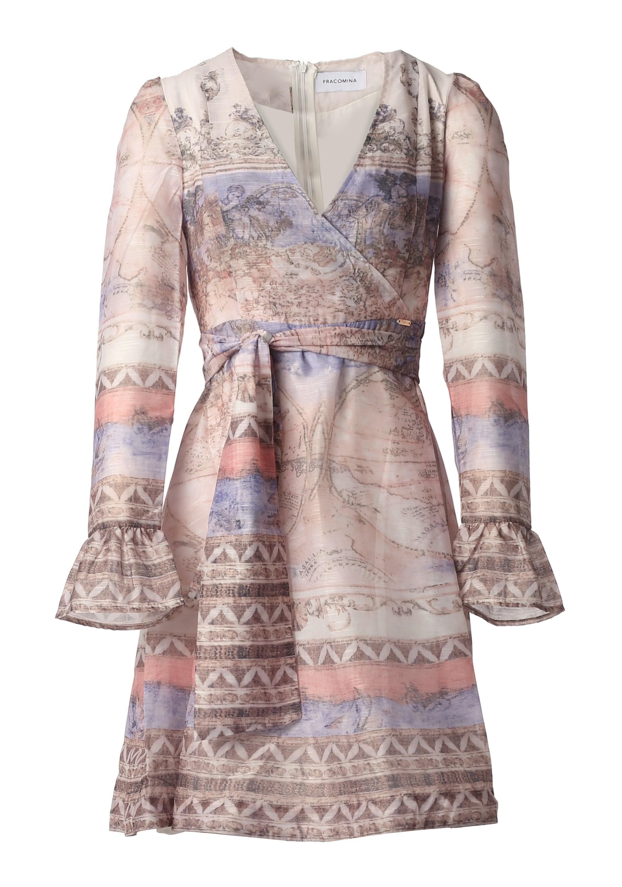 Short Wrap Dress with Artistic Print Fracomina FI26SD1001W441R8-C96