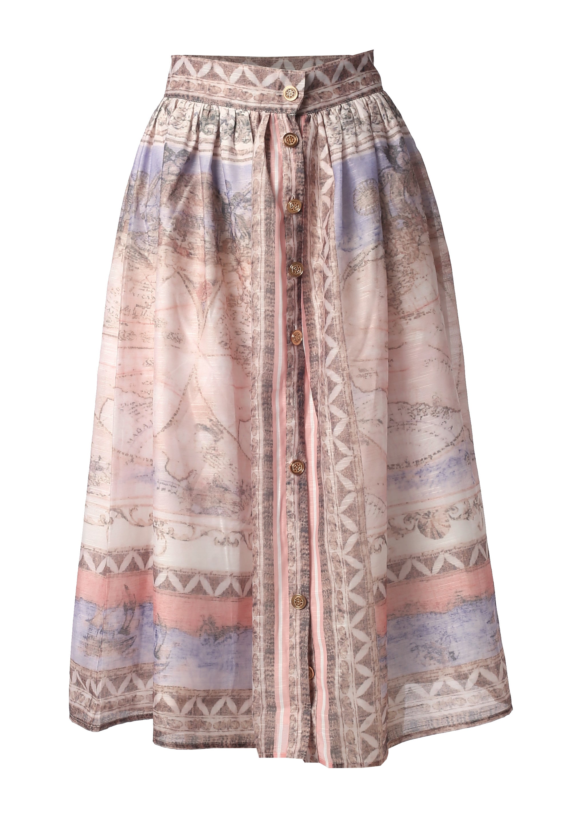 Midi Full Skirt with Artistic Print Fracomina FI26SG2001W441R8-C96