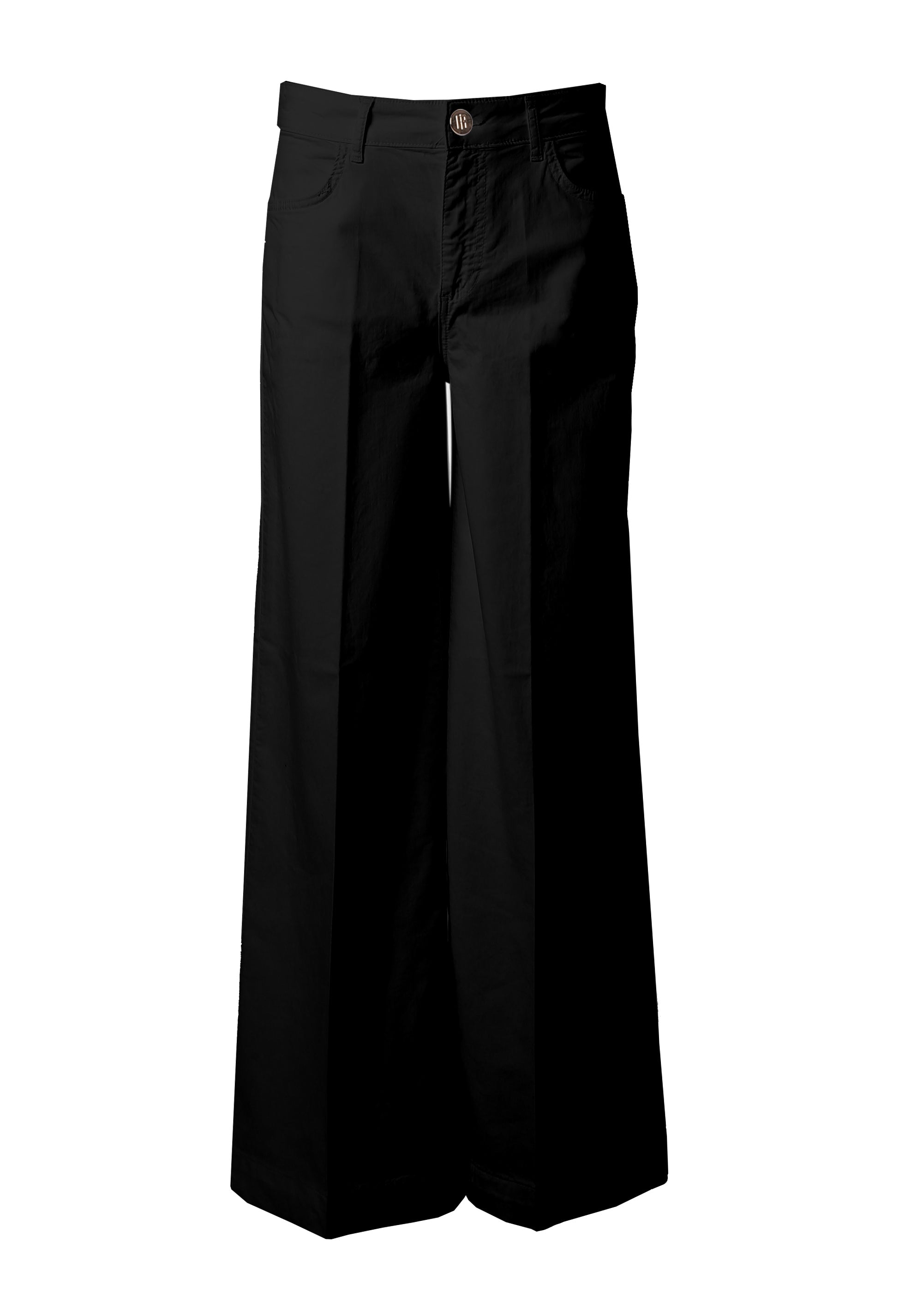 High-Waisted Wide-Leg Trousers with Pressed Crease Fracomina FI26SV3003W40101_black