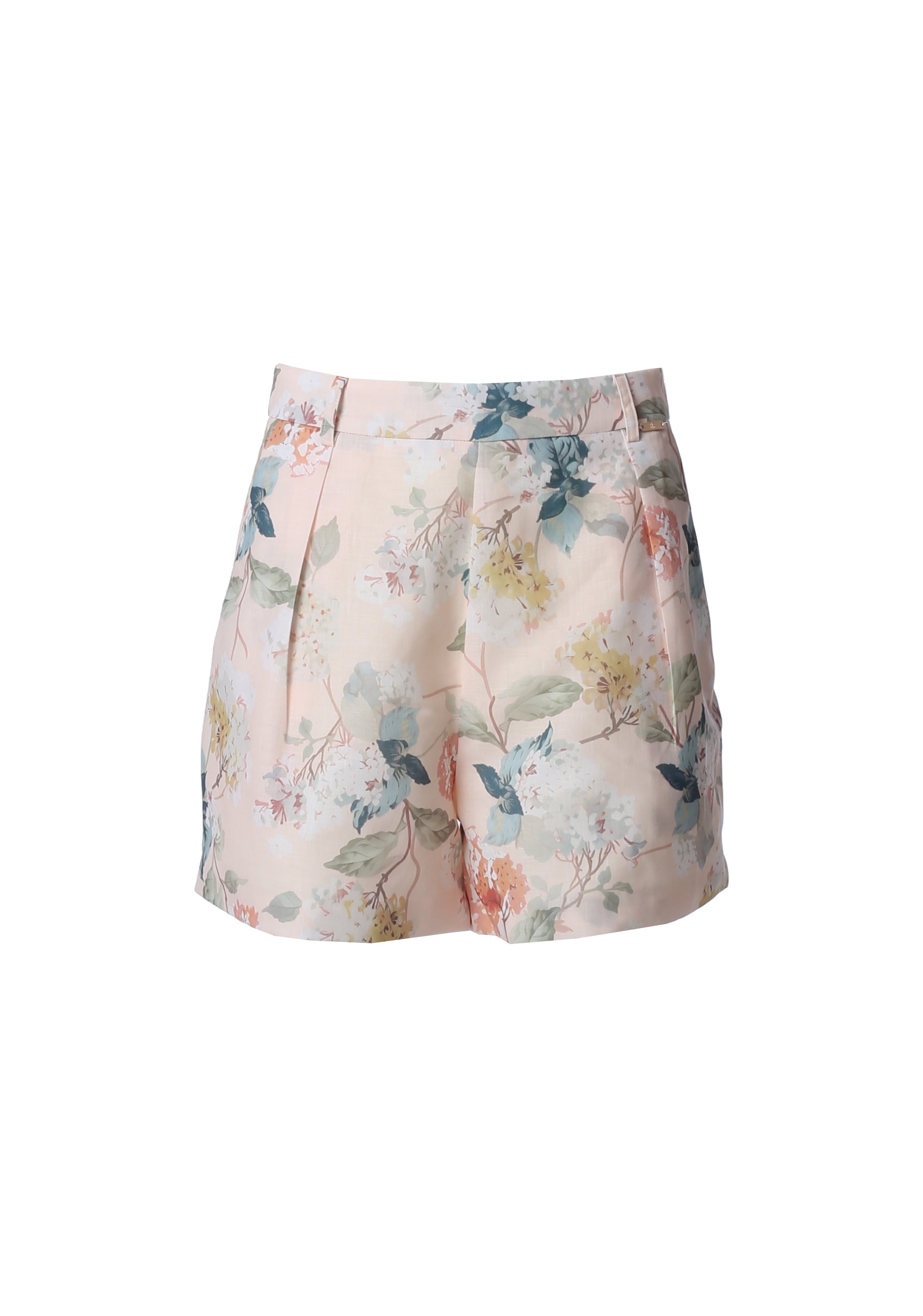 High-Waisted Floral Print Shorts with Front Pleats Fracomina FI26SV6001W441R8-479