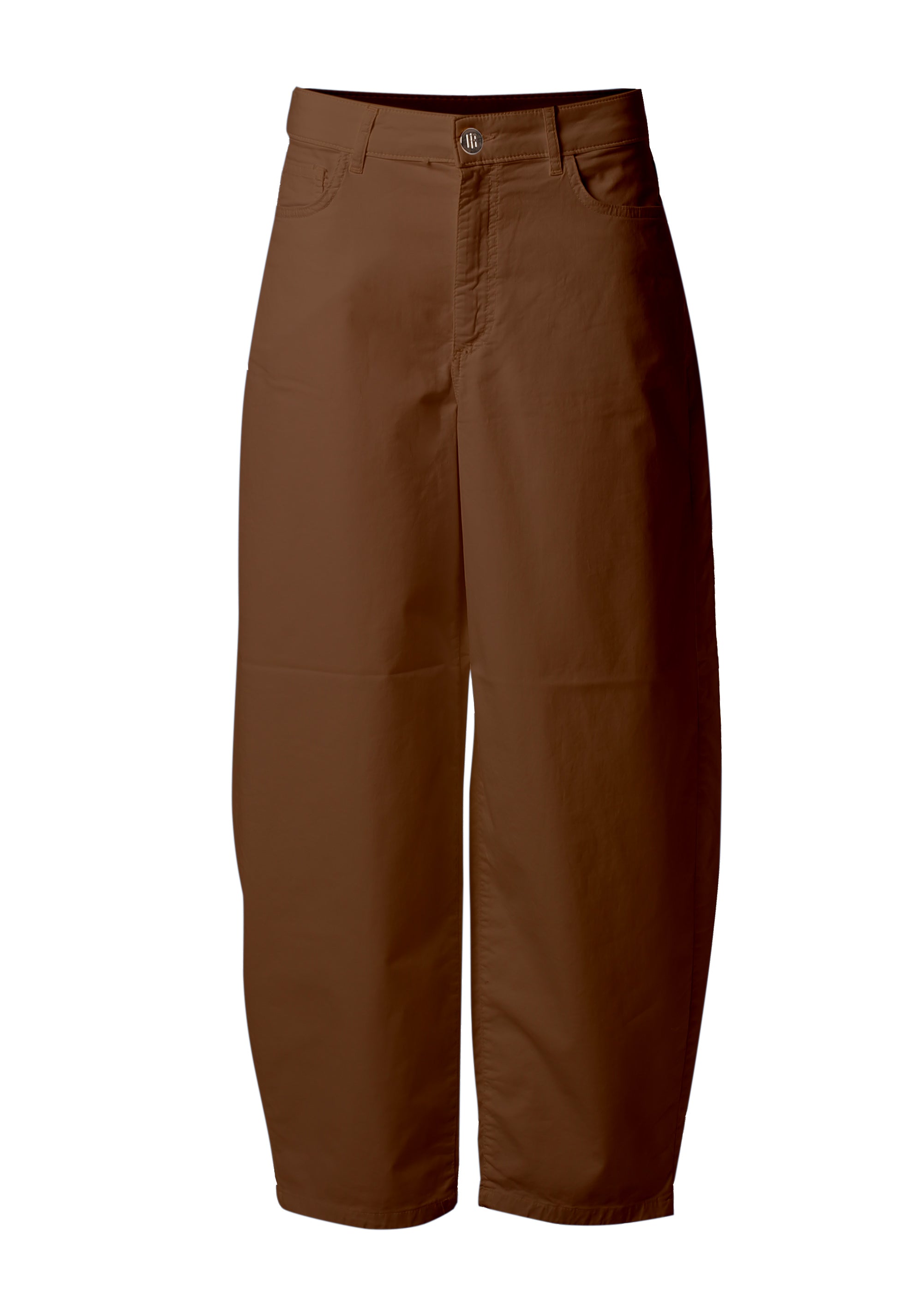 High-Waisted Balloon pants with Gold Details Fracomina FI26SVD001W40101_brown