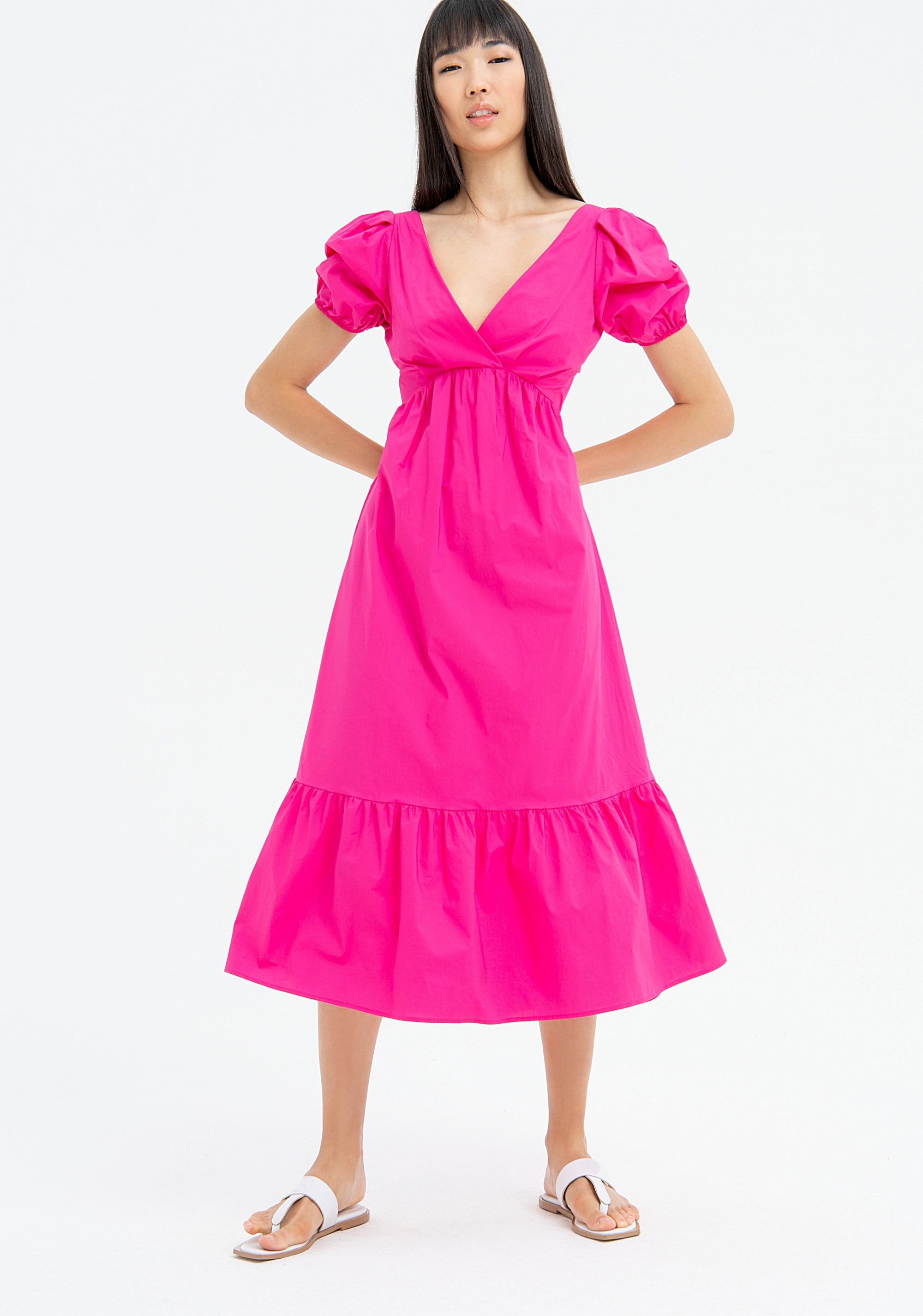 Dress regular fit middle length made in cotton popeline Fracomina FJ23SD3003W40001-226-1
