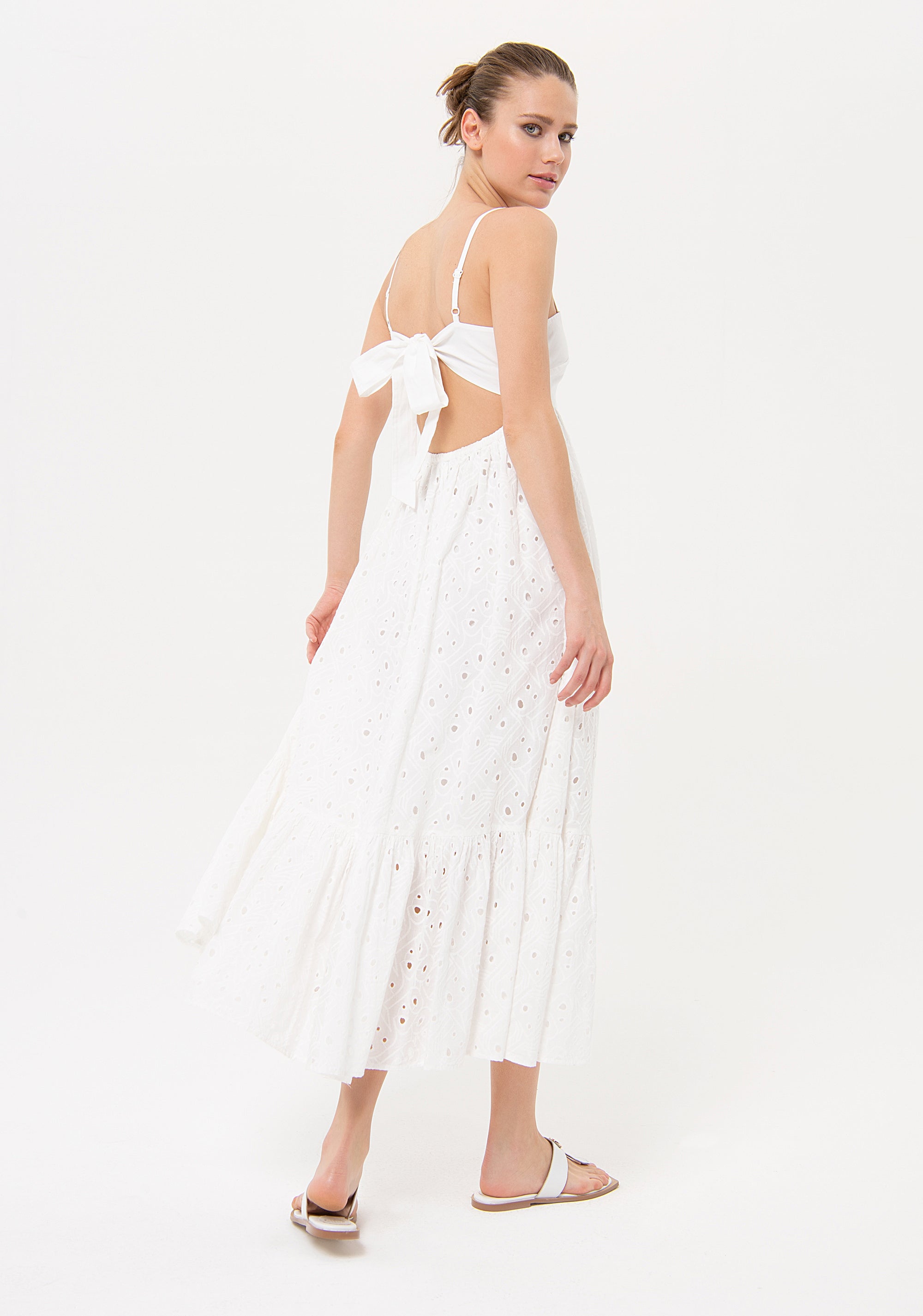 Long dress regular fit made in San Gallo lace Fracomina FJ24SD3003W40401-278-4