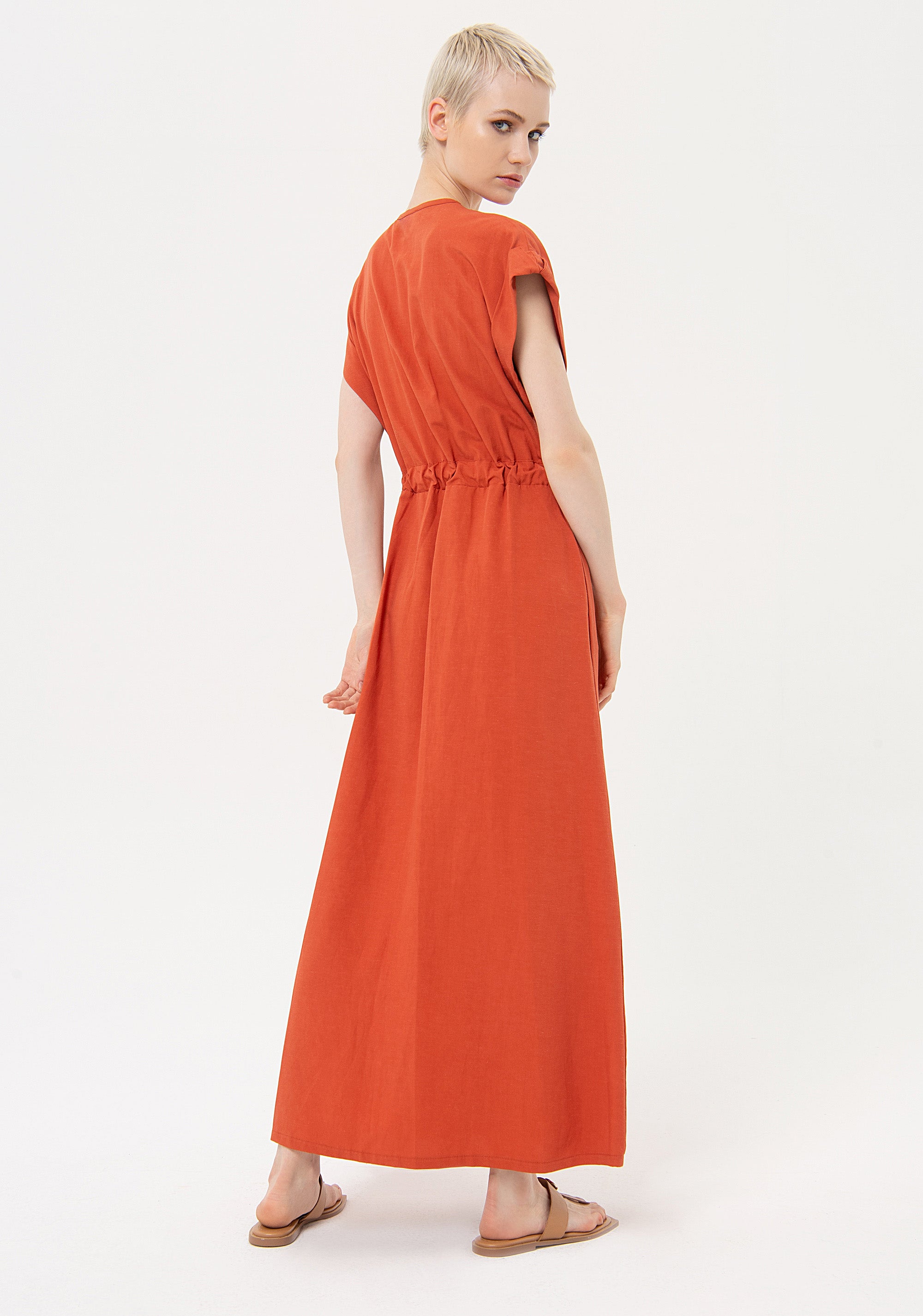 Long dress regular fit made in tencel Fracomina FJ24SD3011W69301-I81-3_65f2e6cf-4823-440e-9063-017e3a04c3c9