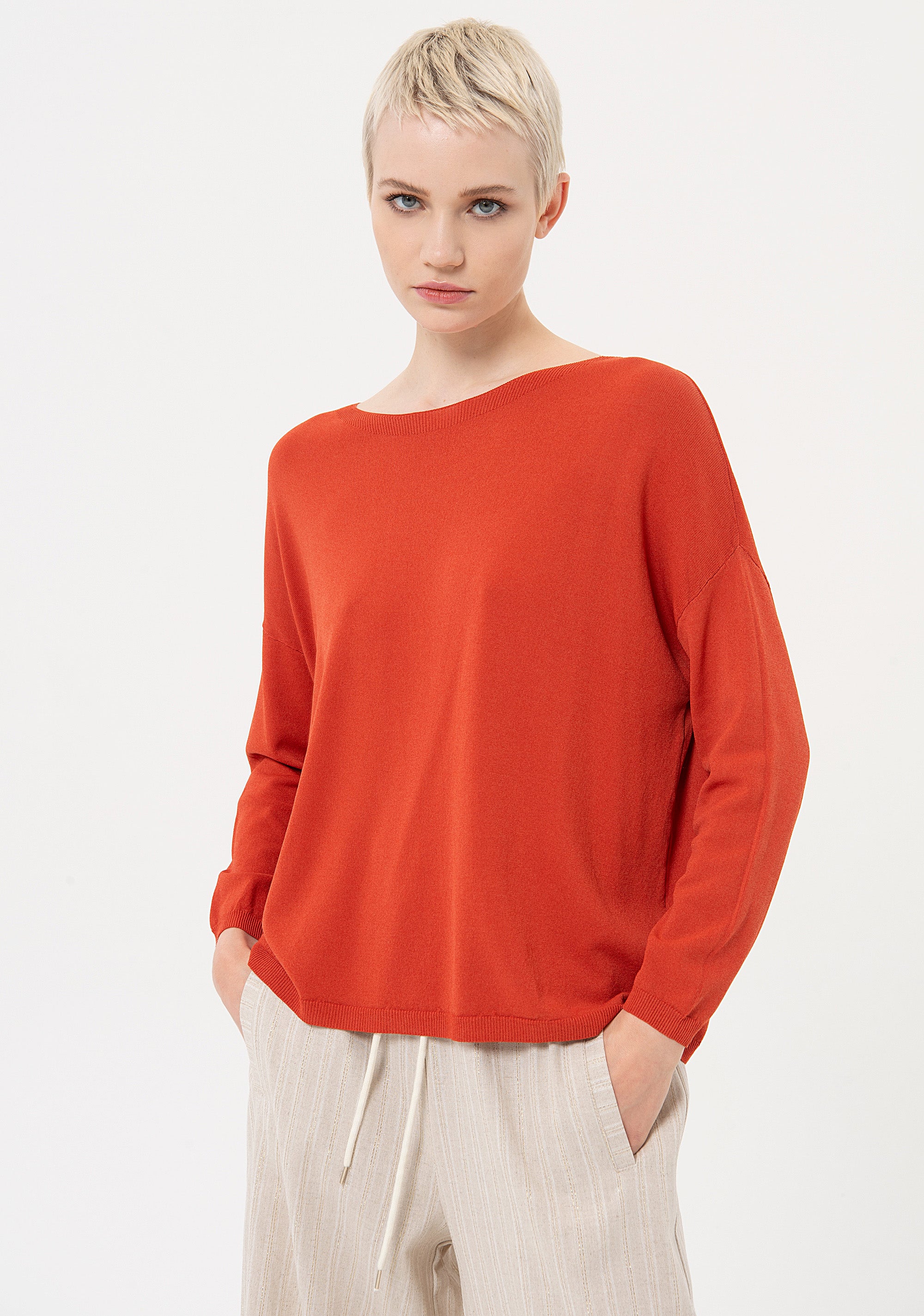 Knitted sweater wide fit with viscose Fracomina FJ24ST7008K52401-I81-1