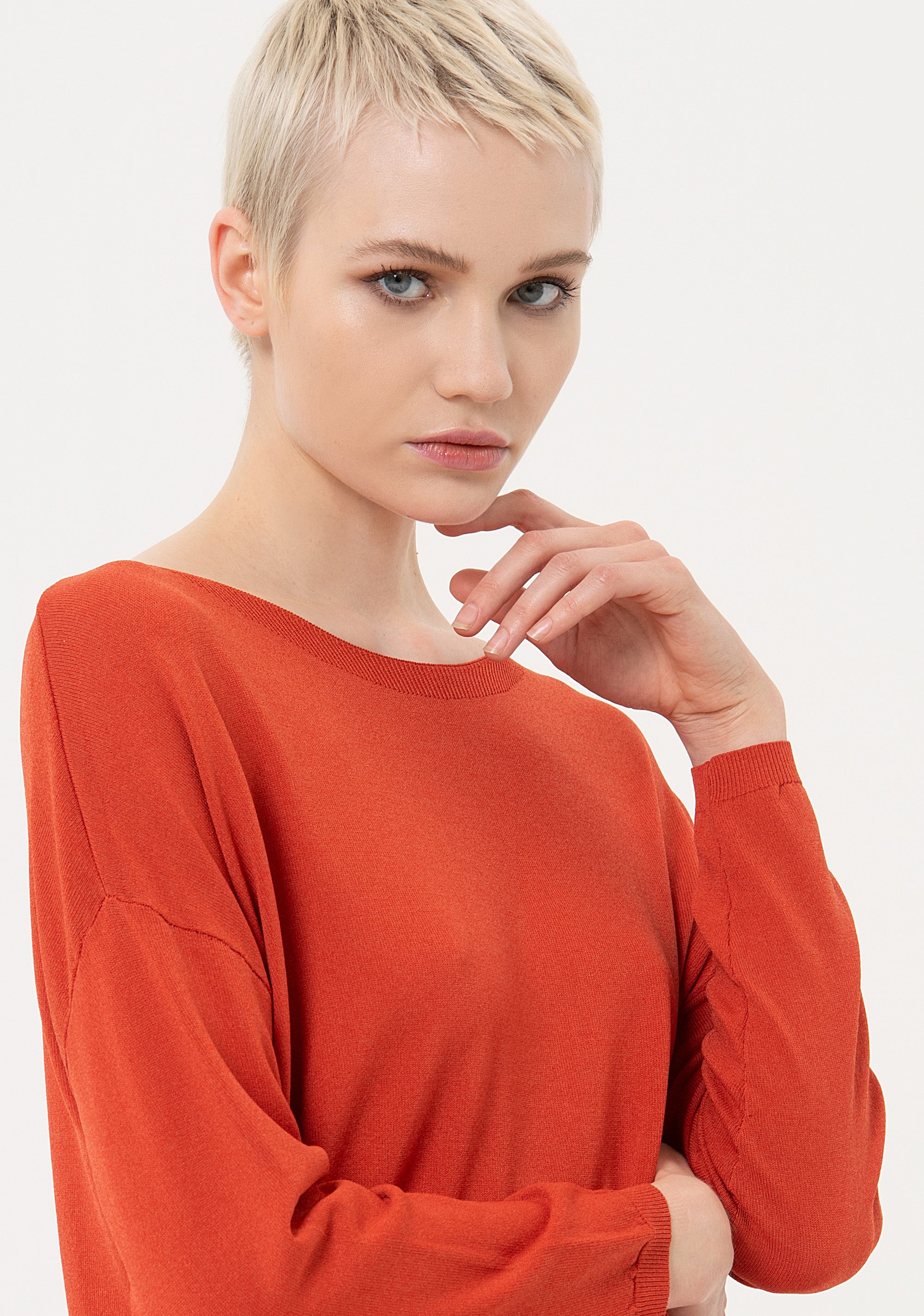 Knitted sweater wide fit with viscose Fracomina FJ24ST7008K52401-I81-2