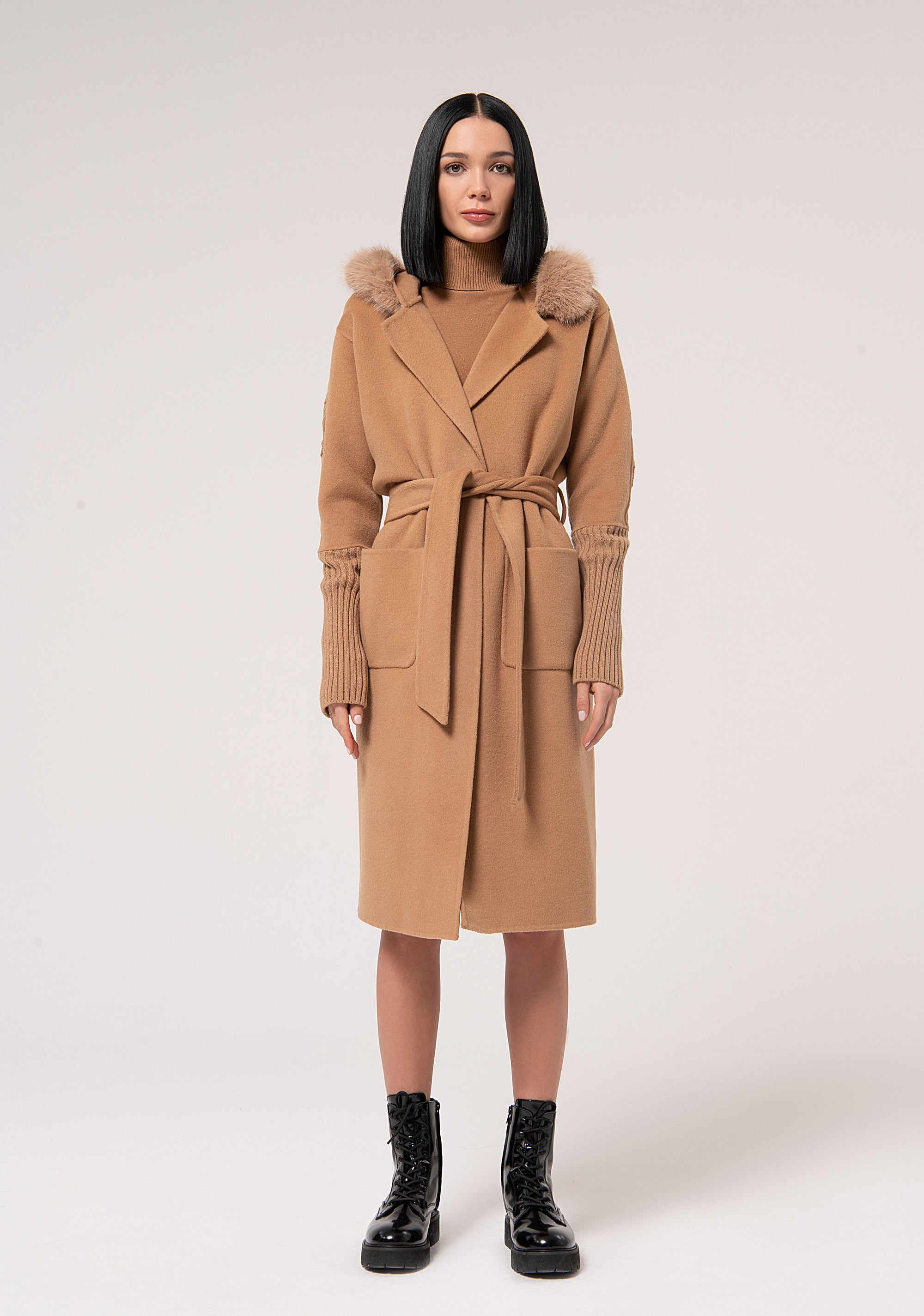 Long coat regular fit with wool Fracomina FJ24WC1001W48501-093-1