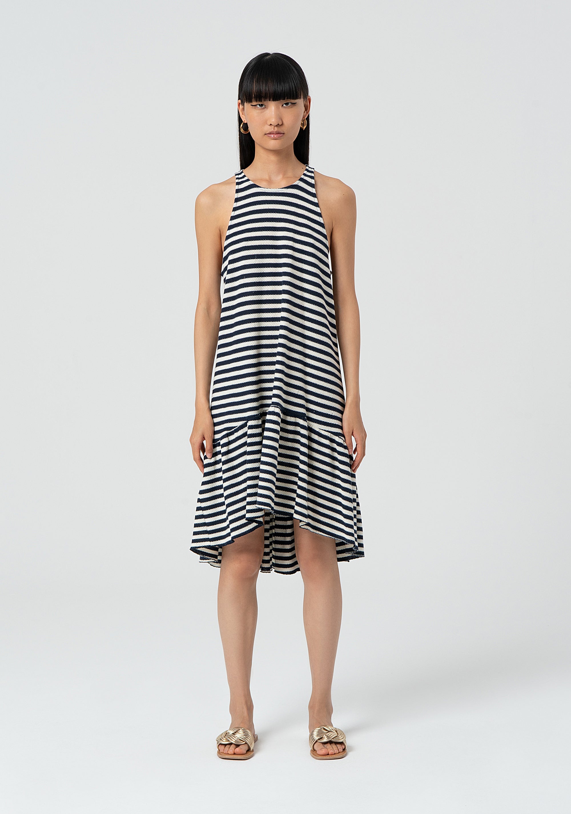 Sleeveless dress middle length with stripes Fracomina FJ25SD1002F449Q6-T22-1