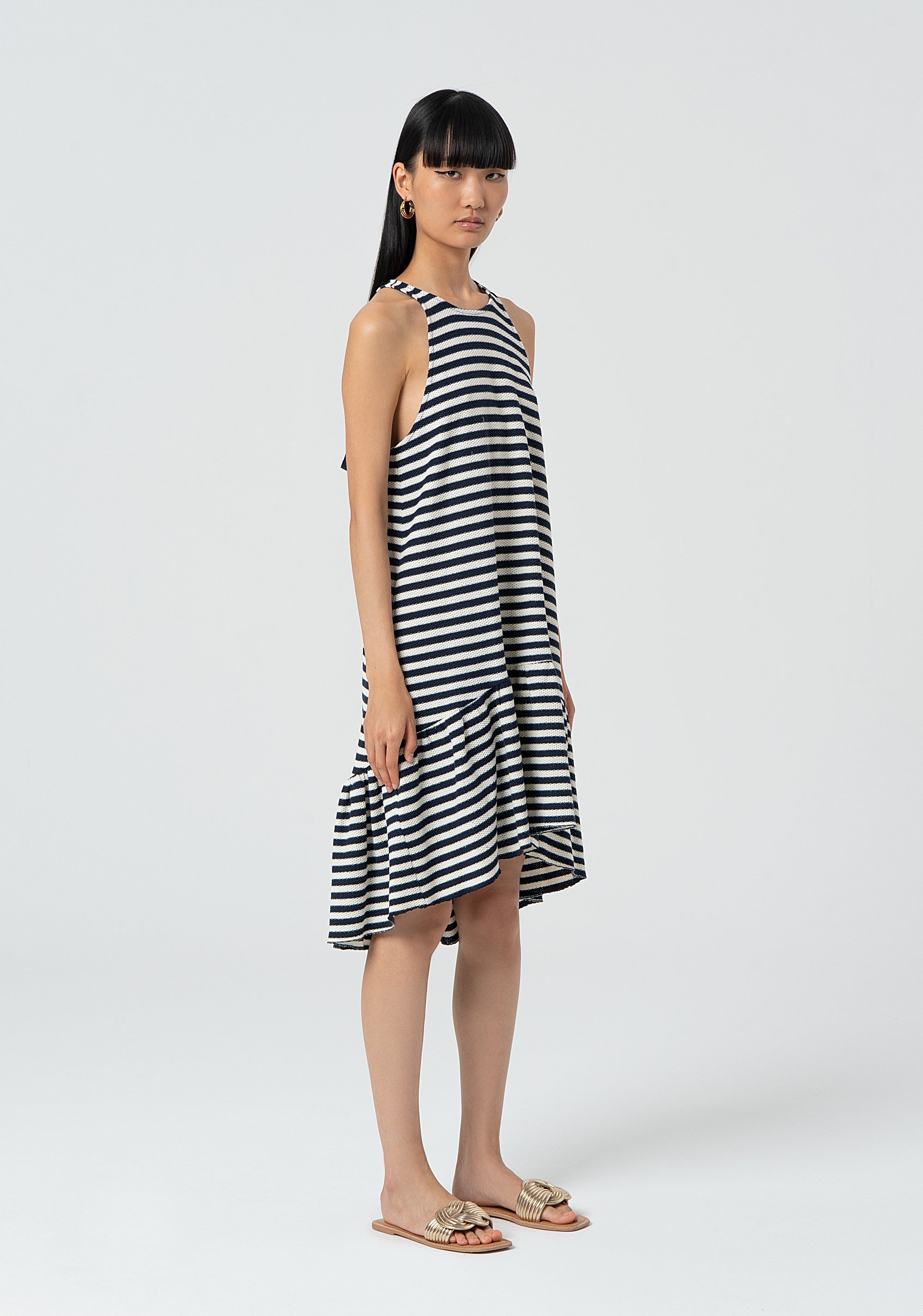 Sleeveless dress middle length with stripes Fracomina FJ25SD1002F449Q6-T22-3