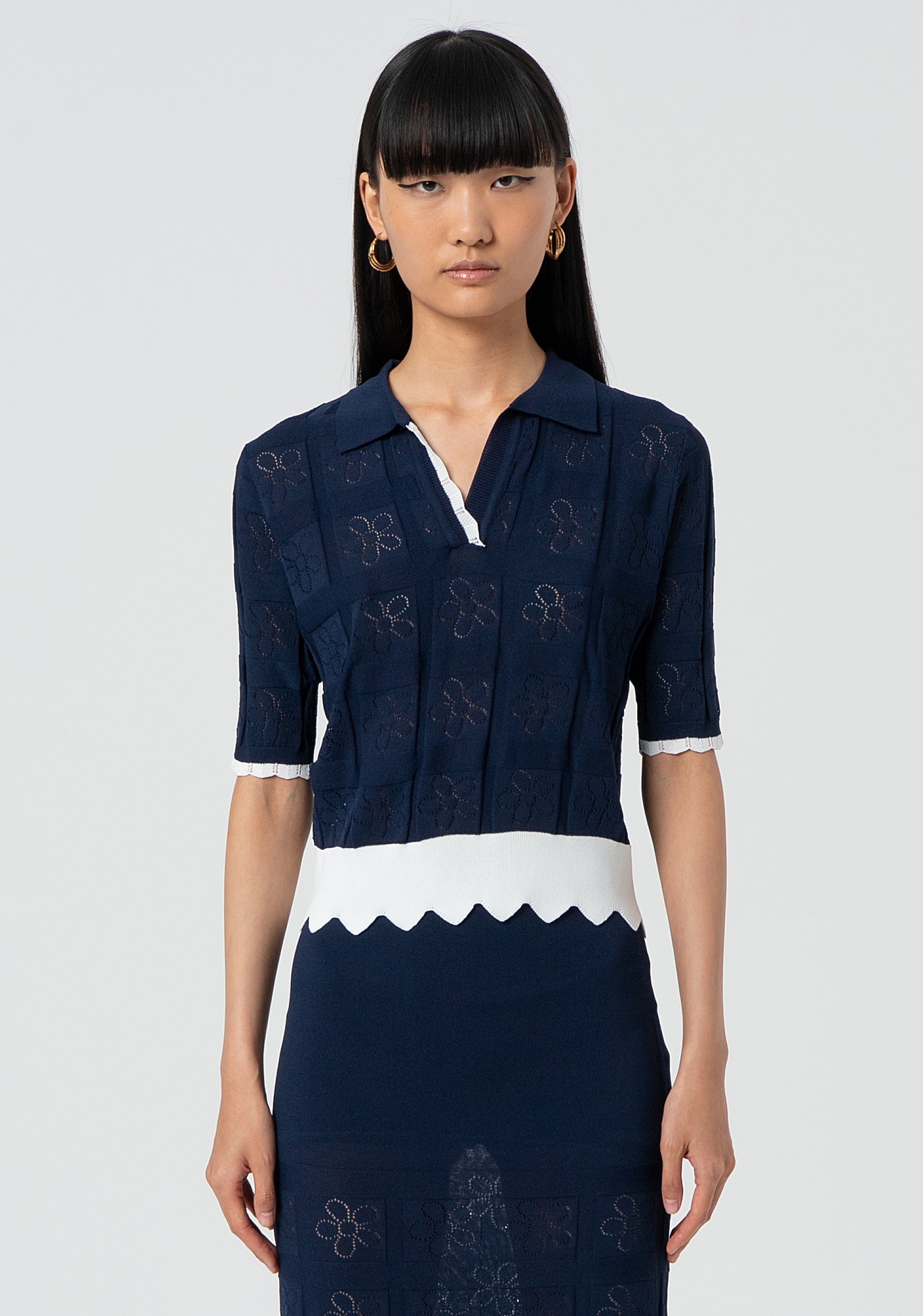 Knitted polo regular fit Fracomina FJ25ST7001K41701-083-1