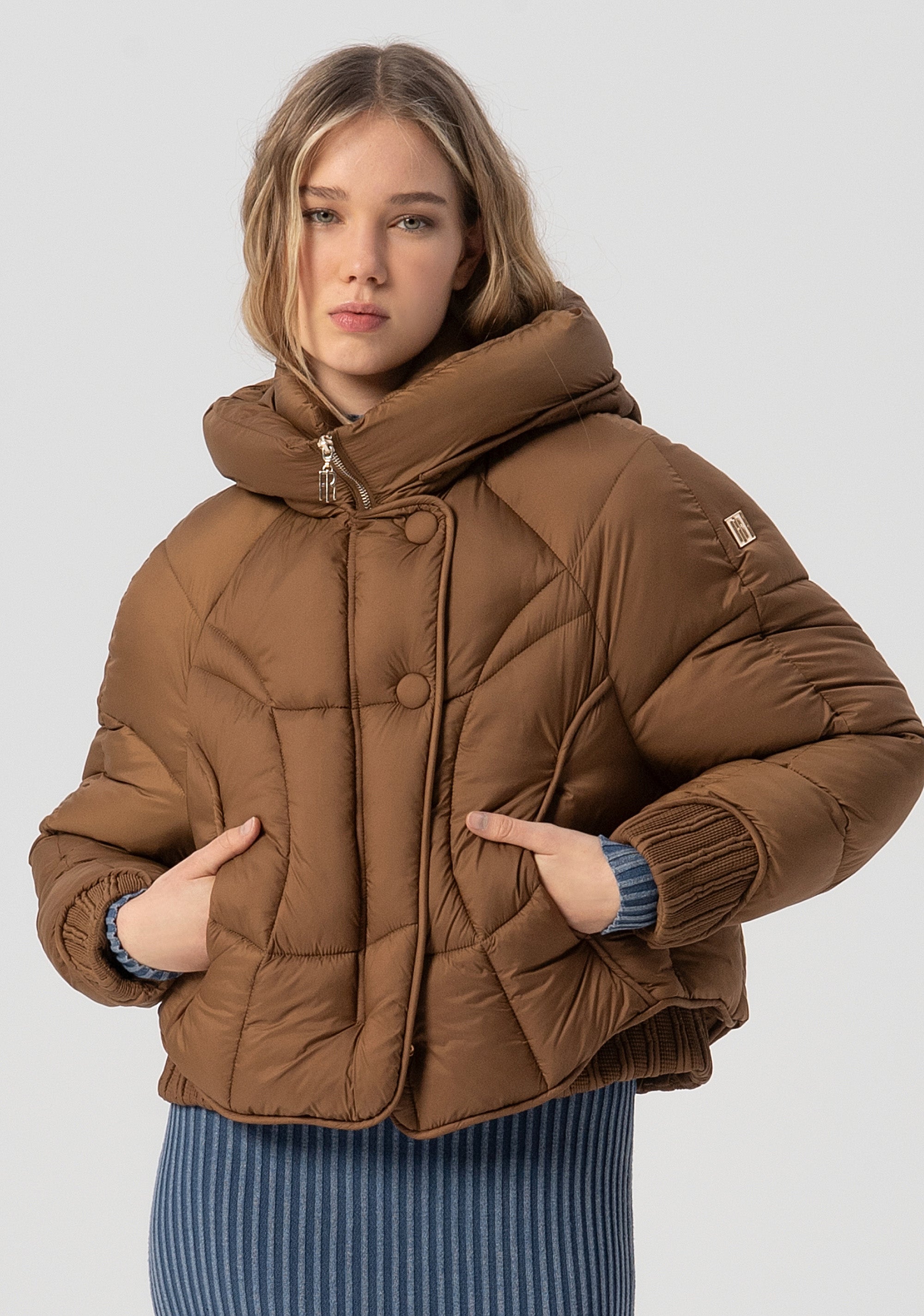 Padded jacket regular fit made in nylon Fracomina FJ25WC3002O42301-A25-1