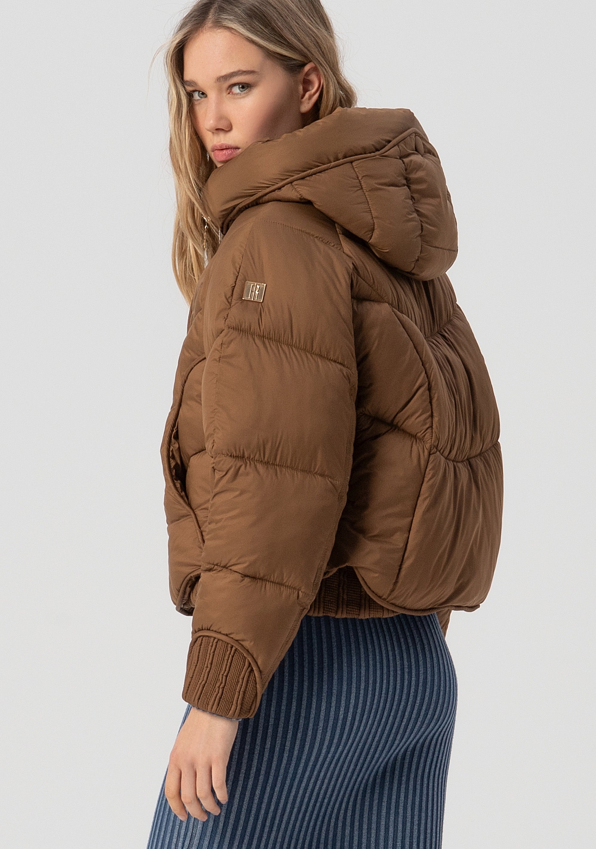 Padded jacket regular fit made in nylon Fracomina FJ25WC3002O42301-A25-3