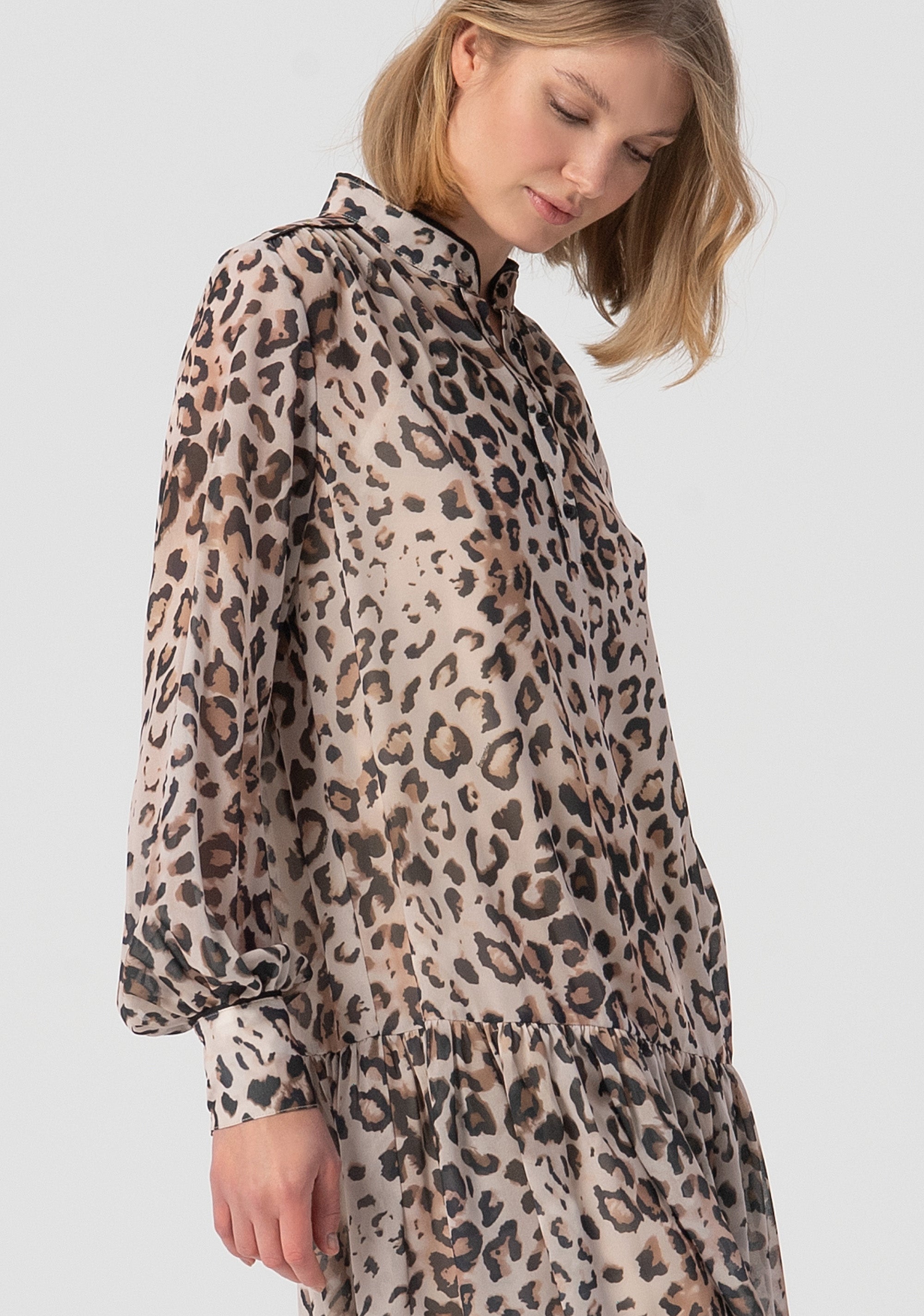 Mini dress soft fit with animalier pattern Fracomina FJ25WD1004W41201-C80-2