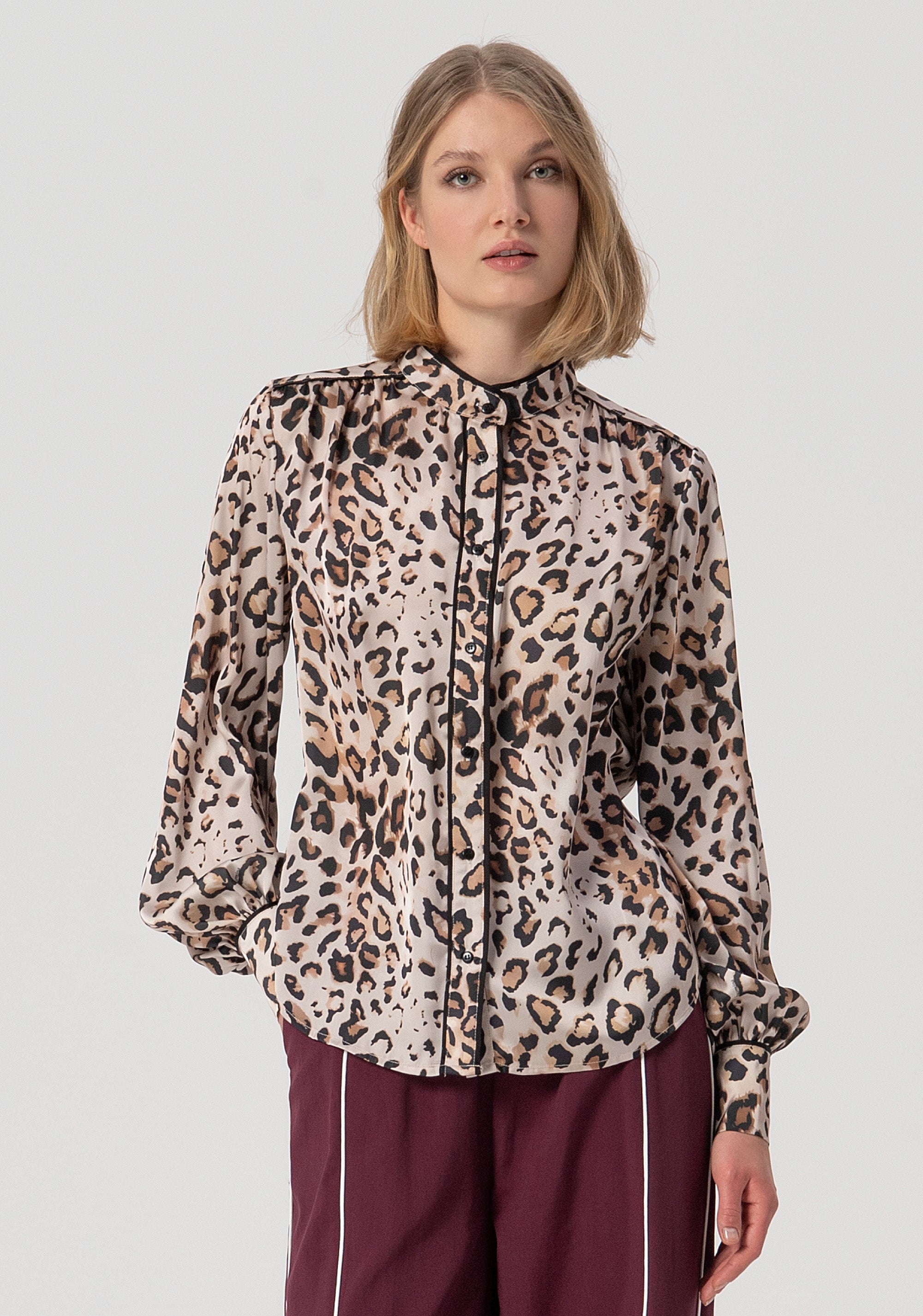 Blouse regular fit with animalier pattern Fracomina FJ25WT1003W41201-C80-1