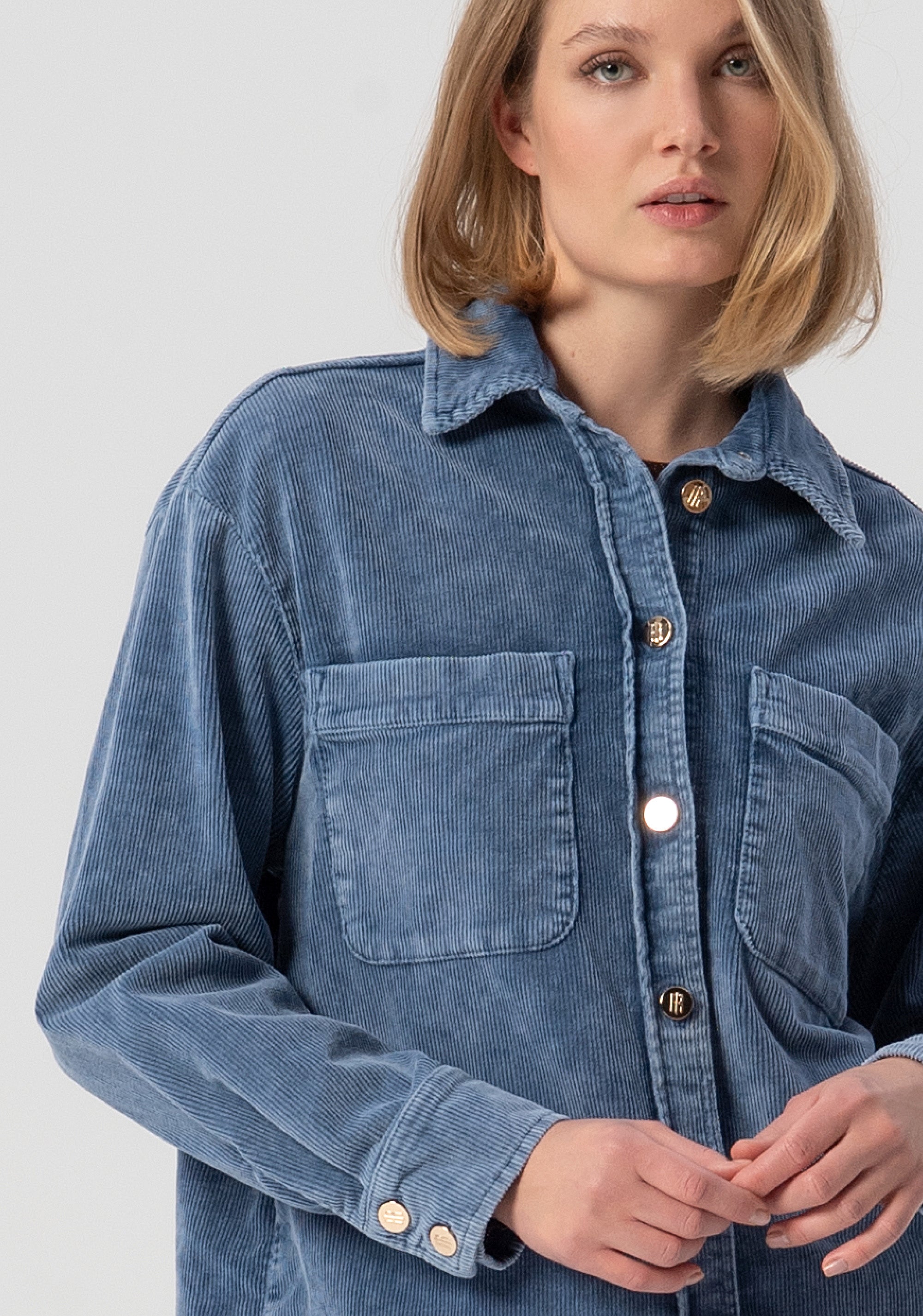 Long shirt over fit made in velvet with used effect Fracomina FJ25WT6003W59601-166-2