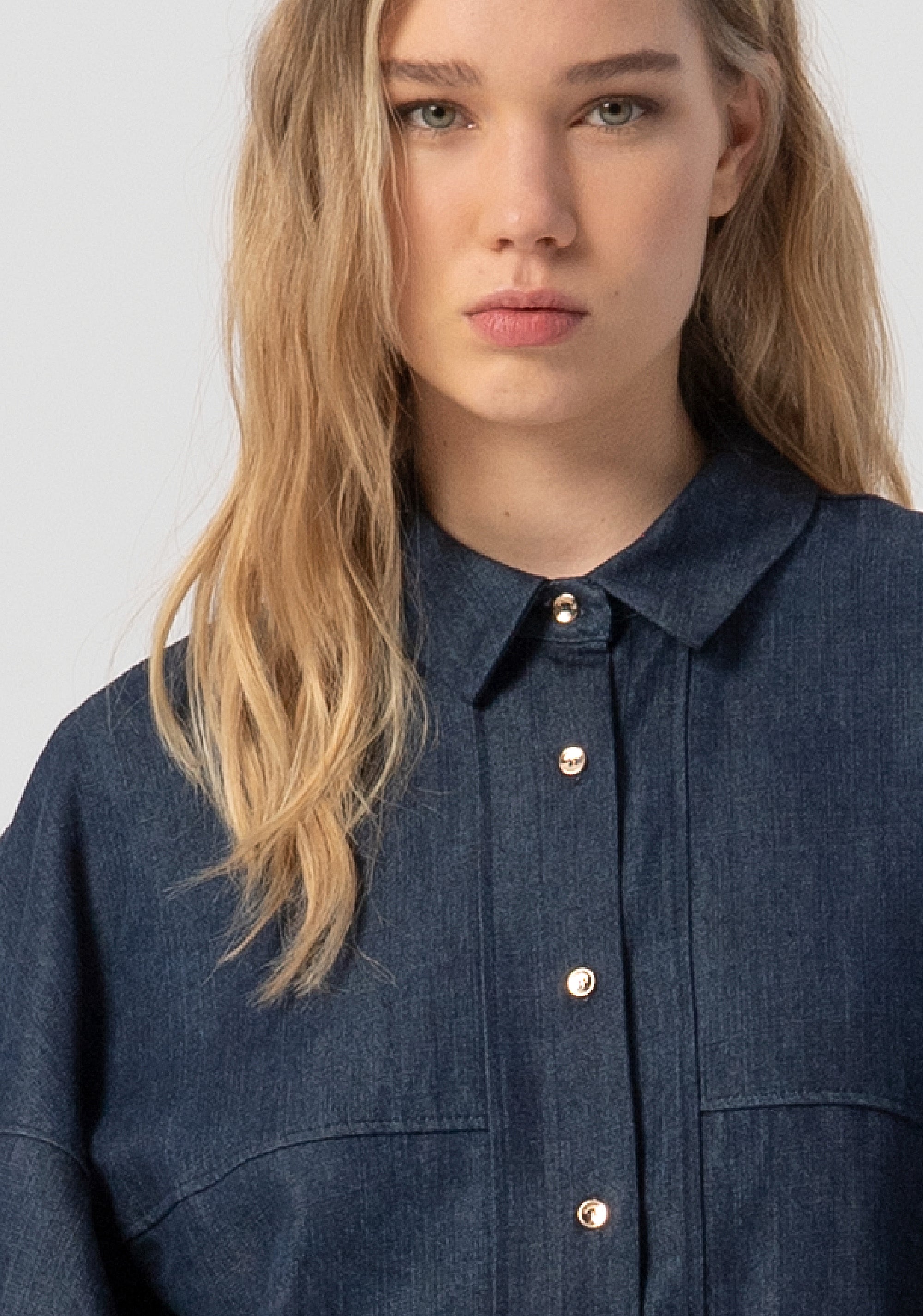 Shirt over fit made in chambray with raw wash Fracomina FJ25WT6004W78301-166-2